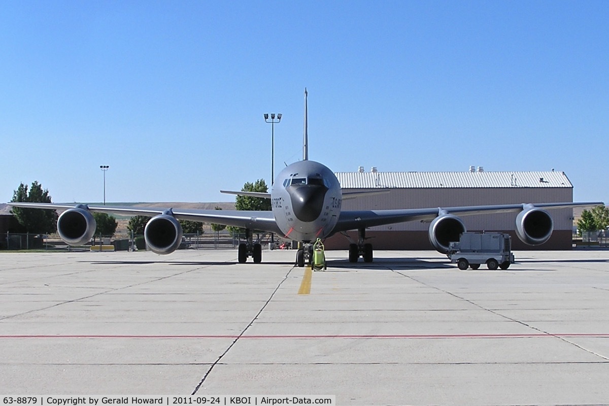 63-8879, 1963 Boeing KC-135R Stratotanker C/N 18727, Parked on the Idaho ANG ramp.  92nd ARW , 141st ARW, Fairchild AFB, AK ANG.