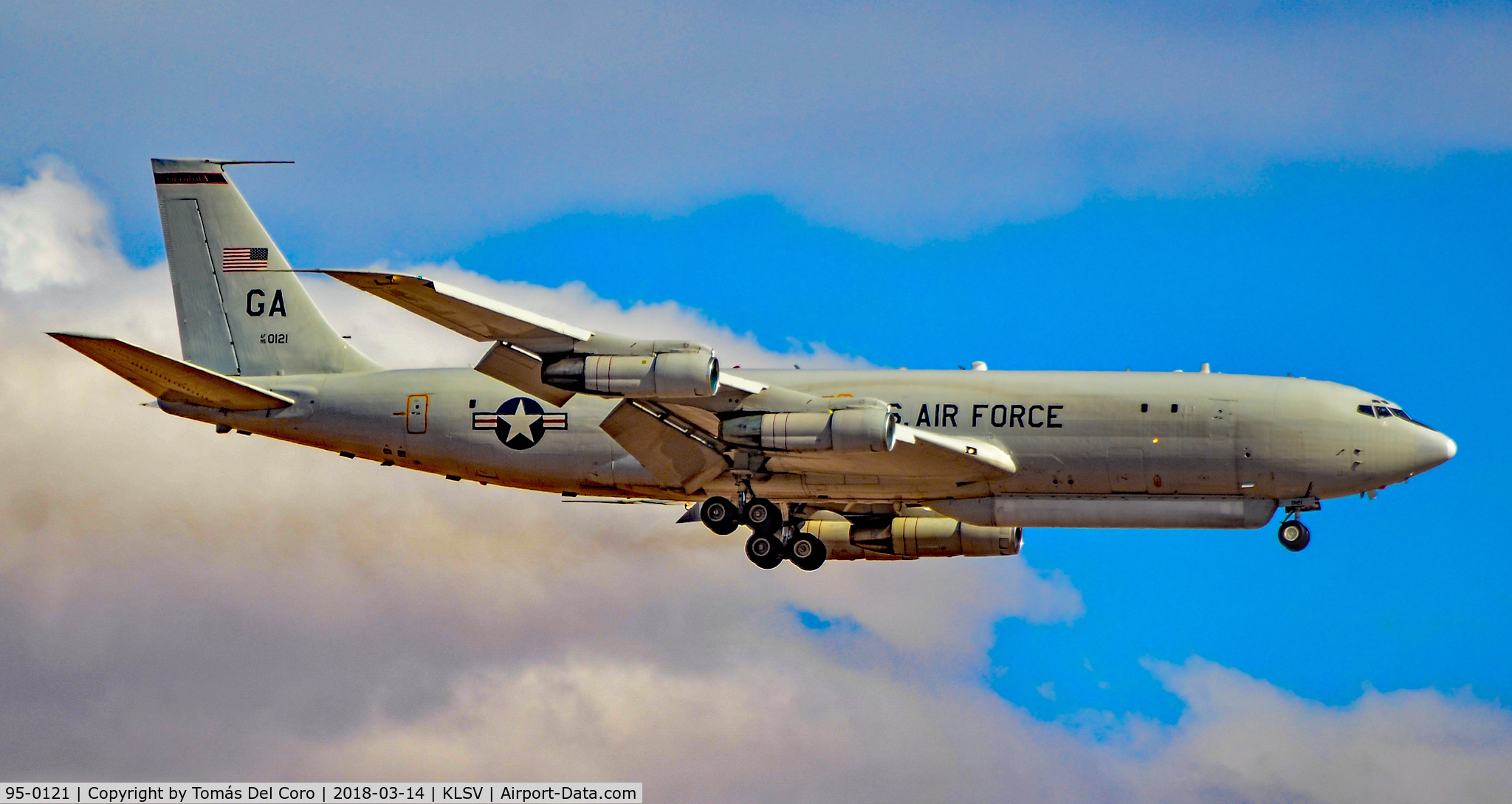 95-0121, 1968 Northrop Grumman E-8C J-STARS C/N P-8, 95-0121 E-8C J-STARS C/N P-8 
Boeing 707-321C 

Las Vegas - Nellis AFB (LSV / KLSV)
USA - Nevada, March 14, 2018
Photo: TDelCoro