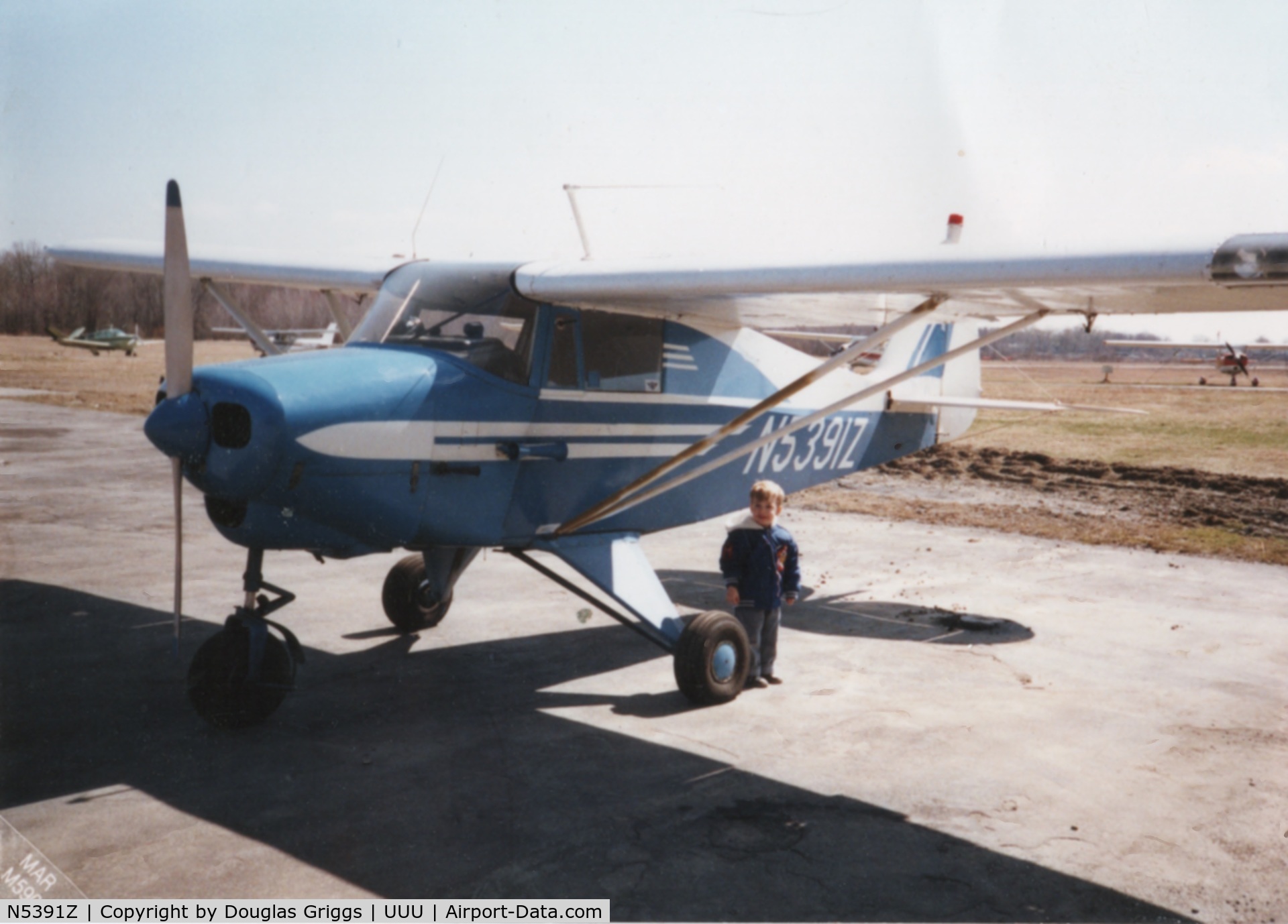 N5391Z, 1961 Piper PA-22-108 Colt C/N 22-9160, Photo from about 1989 in Newport RI.  Aircraft belonged to a colleague who offered to take my son for a ride.