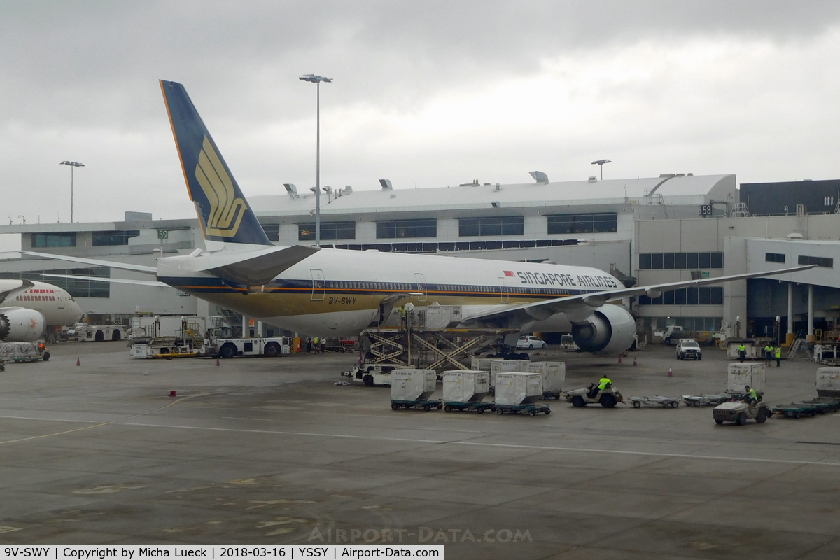 9V-SWY, 2014 Boeing 777-312/ER C/N 42238, At Mascot