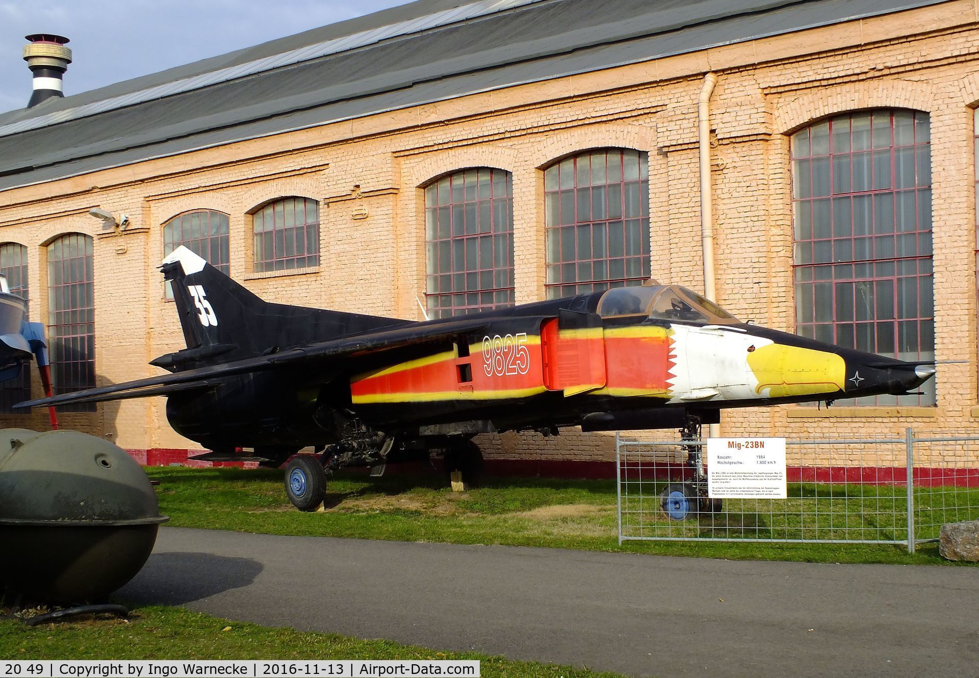 20 49, Mikoyan-Gurevich MiG-23BN C/N 2963222830, Mikoyan i Gurevich MiG-23BN FLOGGER-H, painted to resemble an aircraft of the czechoslovak airforce, at the Technik-Museum, Speyer