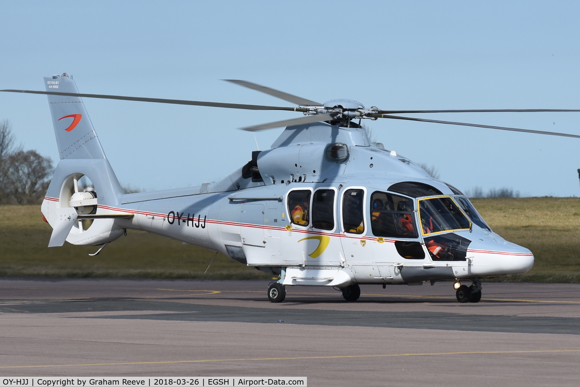 OY-HJJ, 2003 Eurocopter EC-155B-1 C/N 6662, Now with NHV logo's.