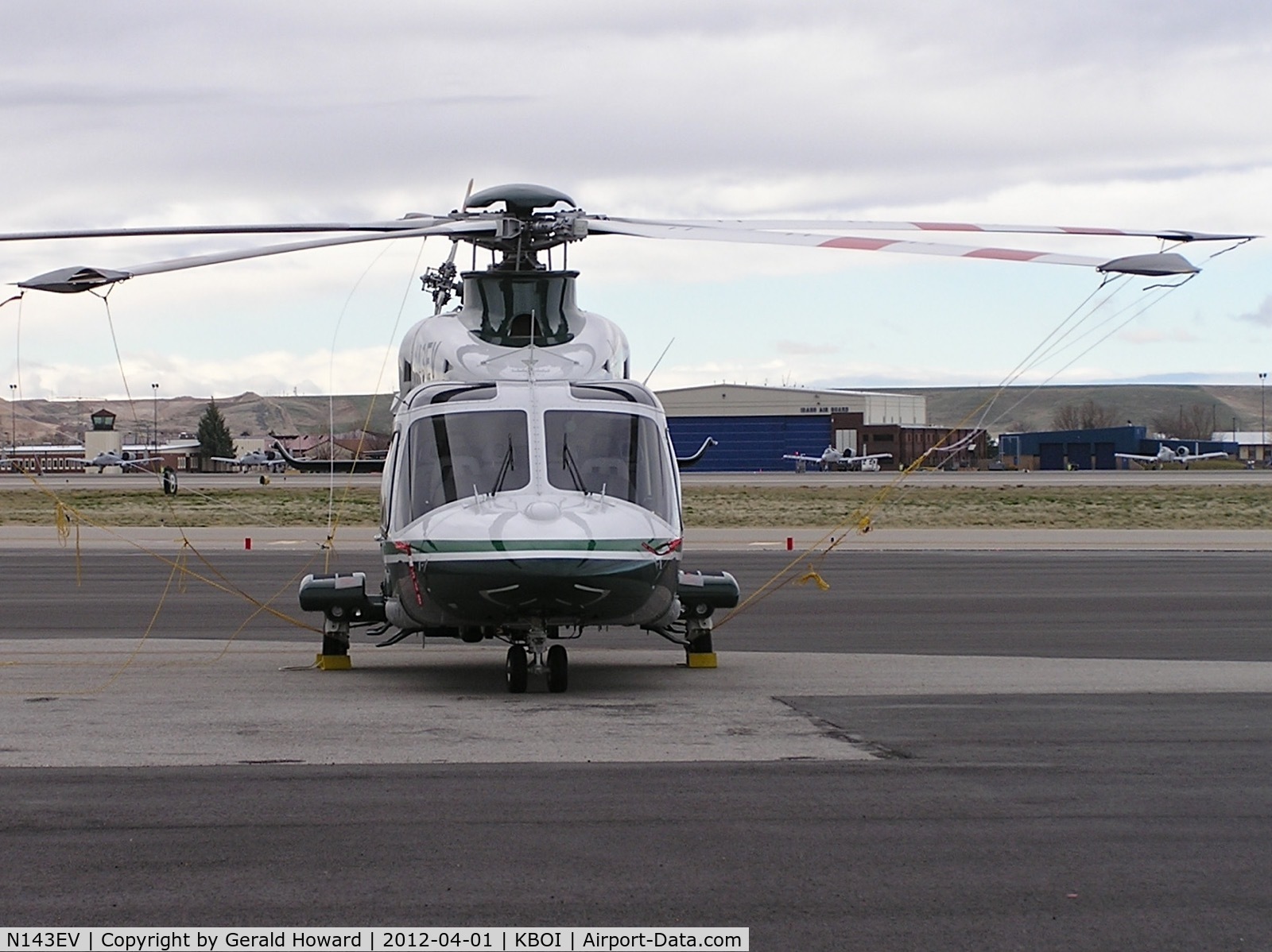 N143EV, AgustaWestland AW-139 C/N 41273, Parked on the north GA ramp.
