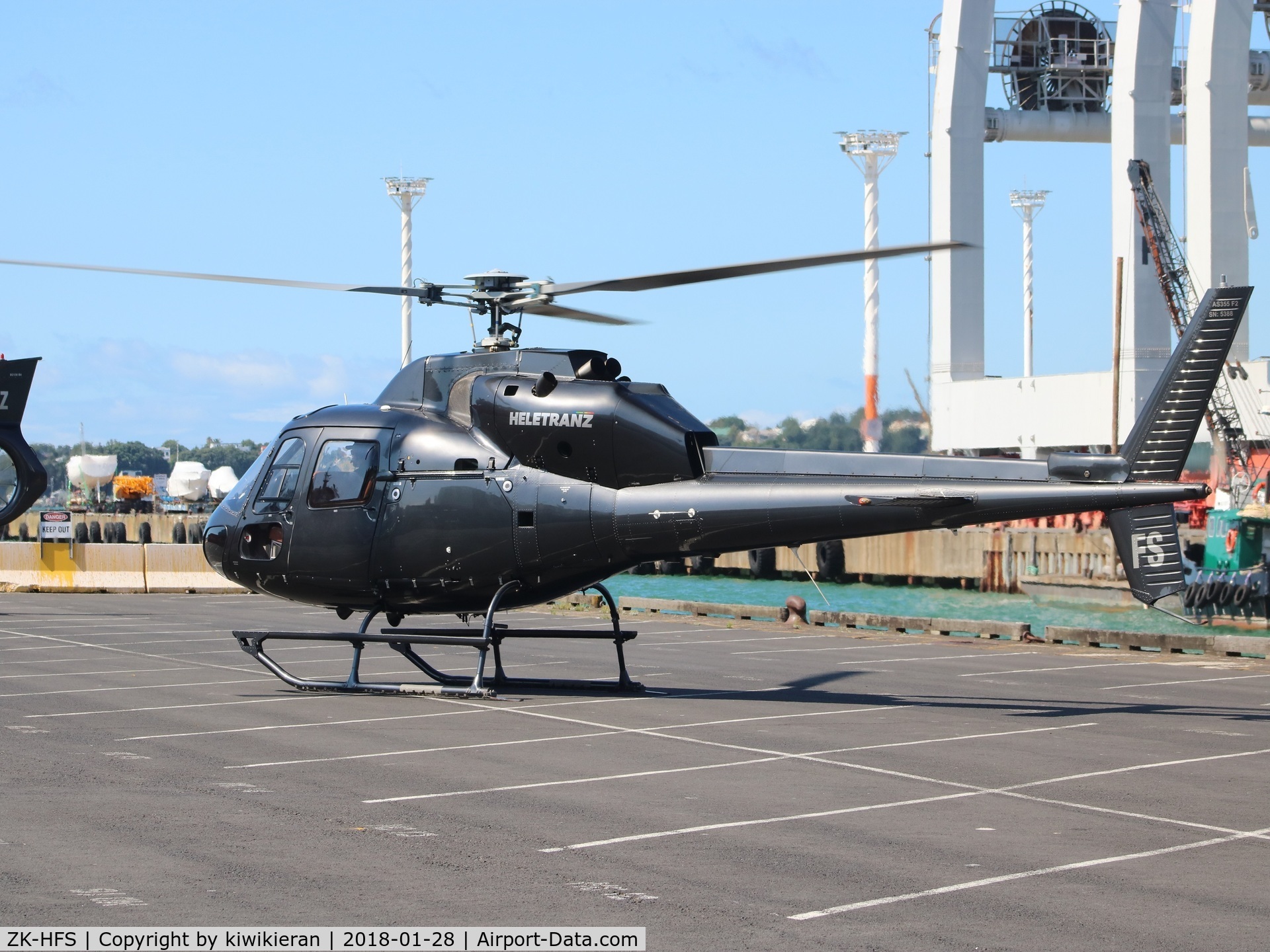 ZK-HFS, 1988 Eurocopter AS-355F-2 Ecureuil 2 C/N 5388, AT SeePort