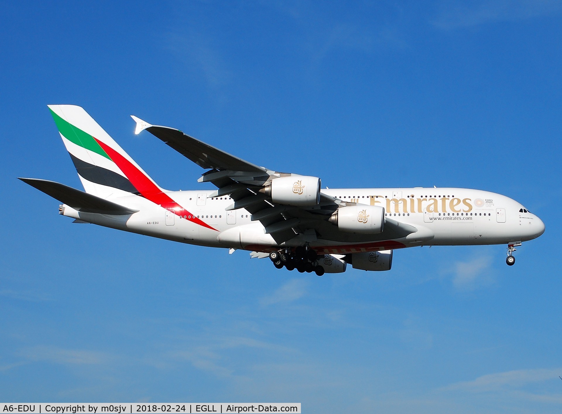 A6-EDU, 2011 Airbus A380-861 C/N 098, Taken from the threshold of 29