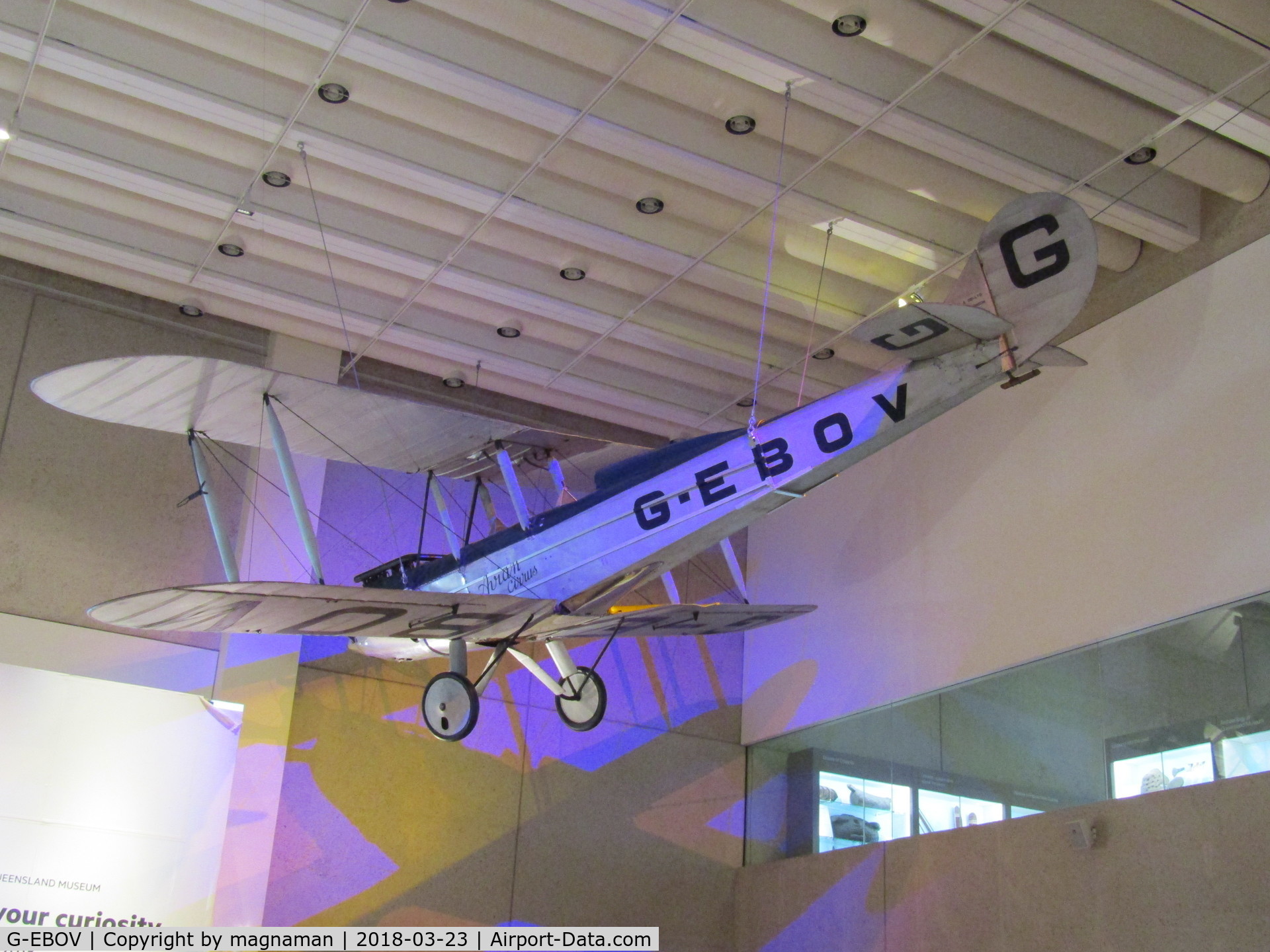 G-EBOV, 1926 Avro 581 Avian C/N 5116, long way from home - flew UK to OZ many years ago. Now on display at Brisbane Museum