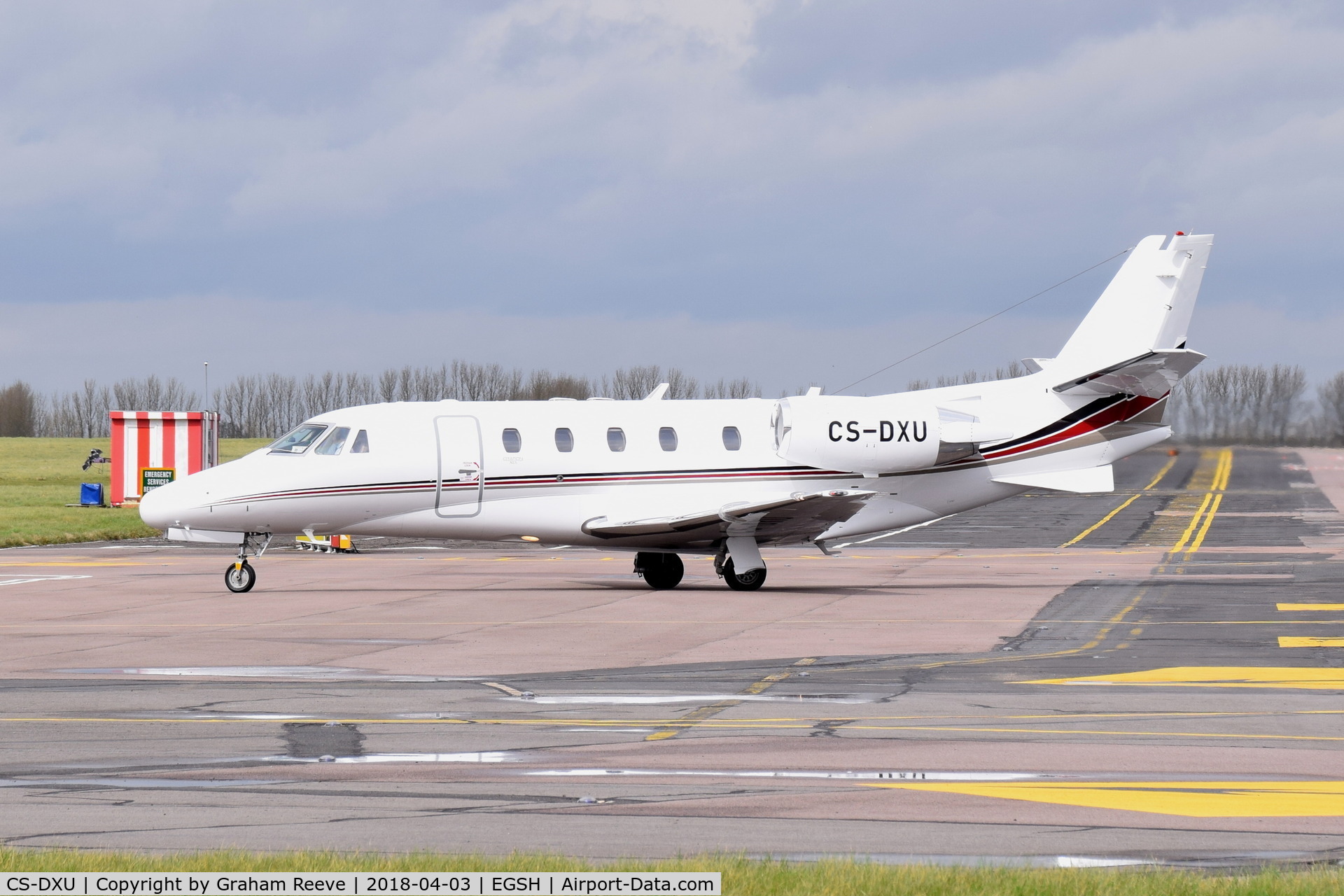 CS-DXU, 2008 Cessna 560 Citation Excel C/N 560-5775, Just landed at Norwich.