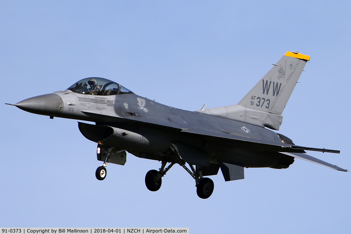 91-0373, 1991 General Dynamics F-16C Fighting Falcon C/N CC-71, onto 02