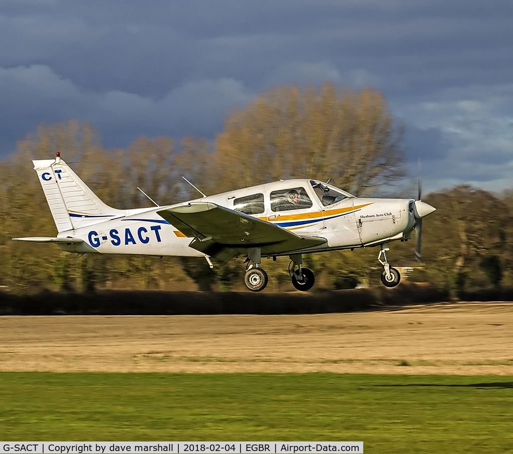 G-SACT, 1988 Piper PA-28-161 Cadet C/N 2841048, In from Sherburn I believe!