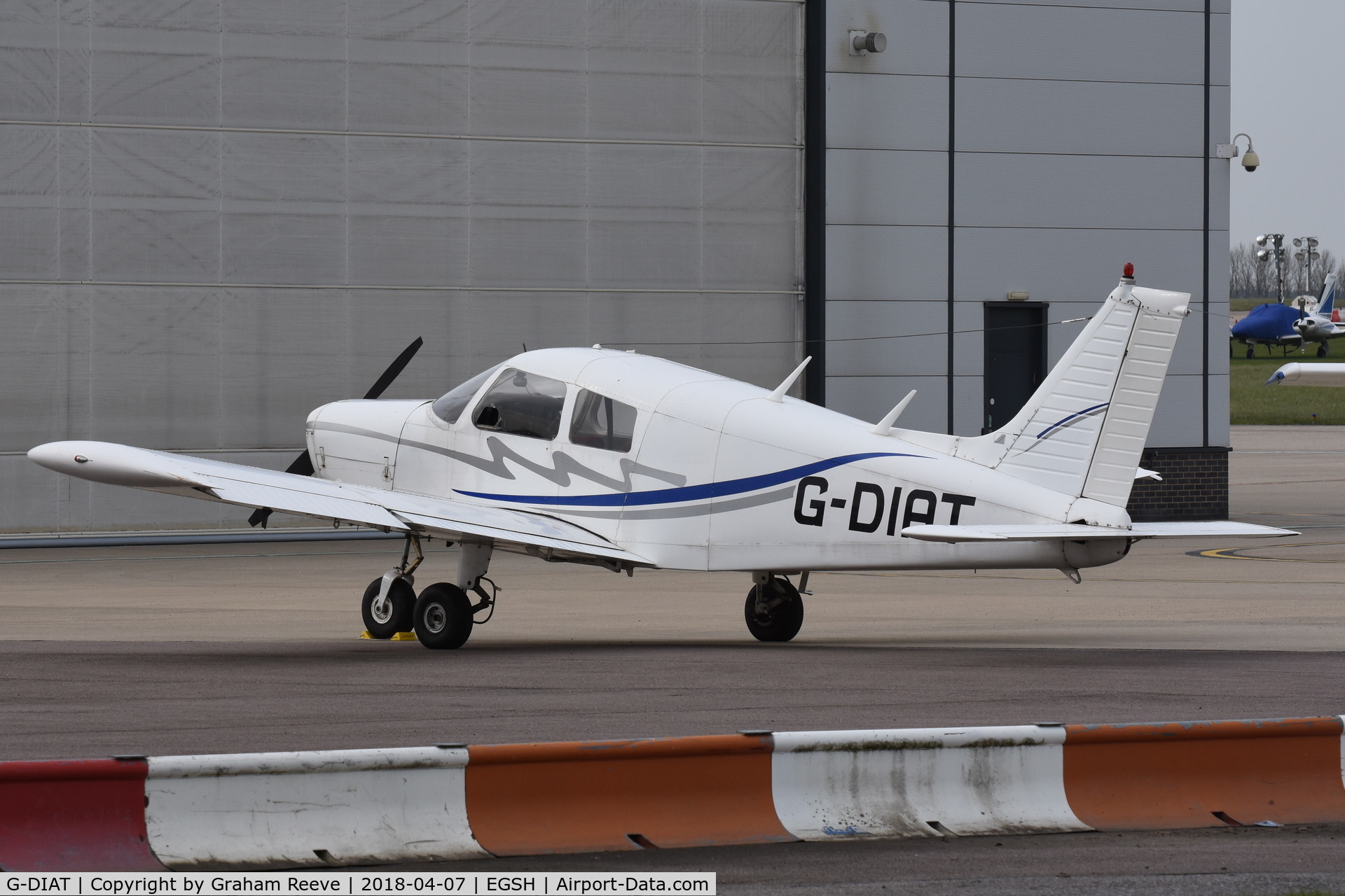 G-DIAT, 1974 Piper PA-28-140 Cherokee Cruiser C/N 28-7425322, Parked at Norwich.