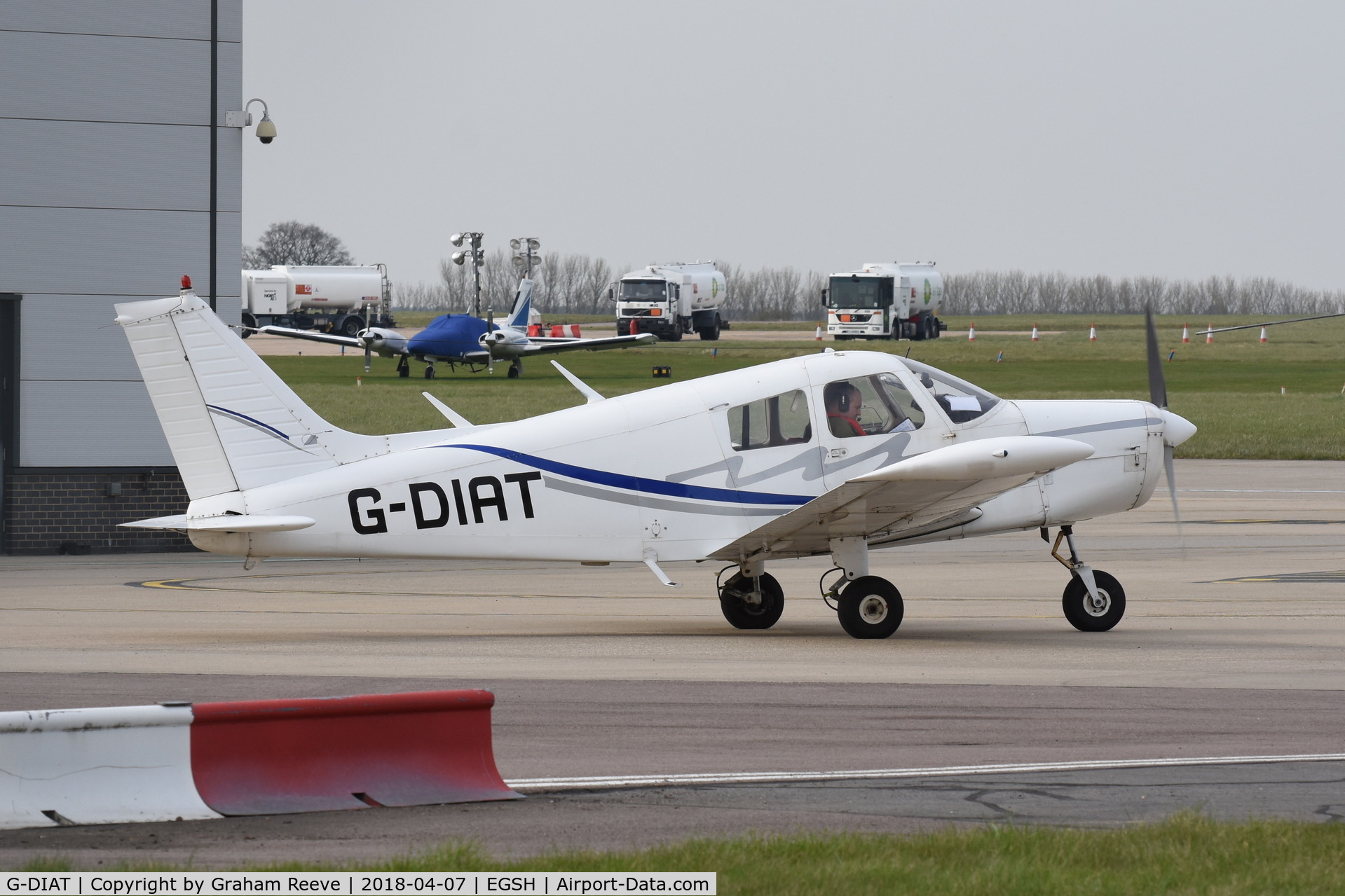 G-DIAT, 1974 Piper PA-28-140 Cherokee Cruiser C/N 28-7425322, Departing from Norwich.