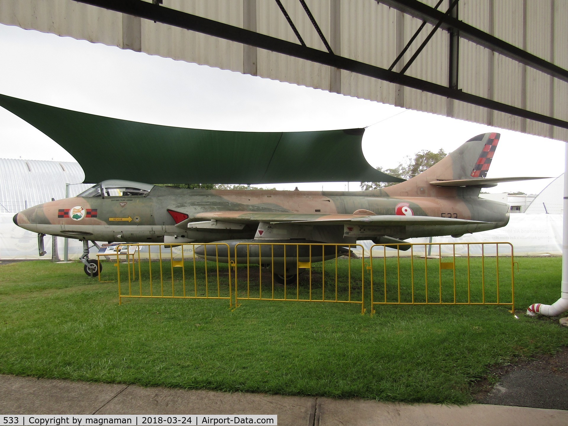 533, Hawker Hunter FGA.74B C/N 41H/679972, ex Singapore Air Force - at Caloundra Museum