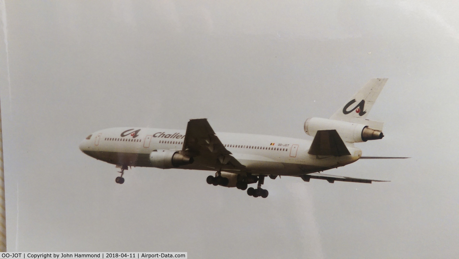 OO-JOT, 1973 McDonnell Douglas DC-10-30 C/N 46850, Manchester airport UK. Early/mid 1990's