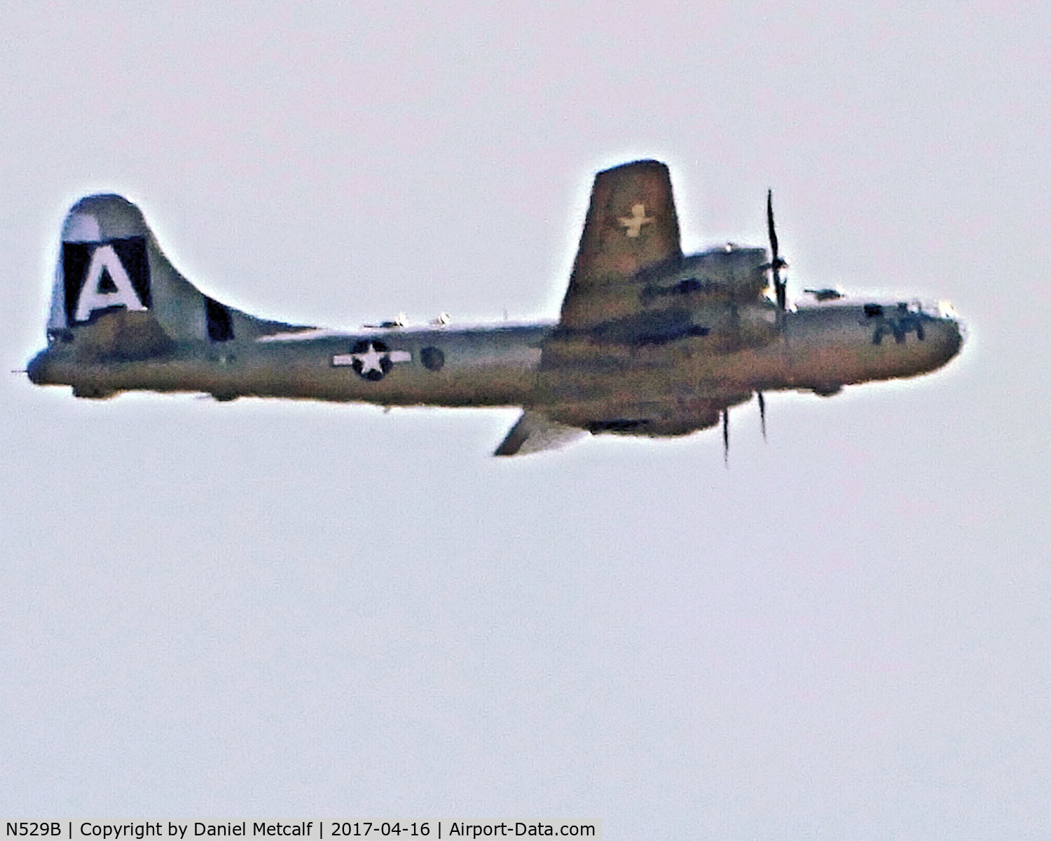 N529B, 1944 Boeing B-29A-60-BN Superfortress C/N 11547, Seen flying over Gilbert, AZ