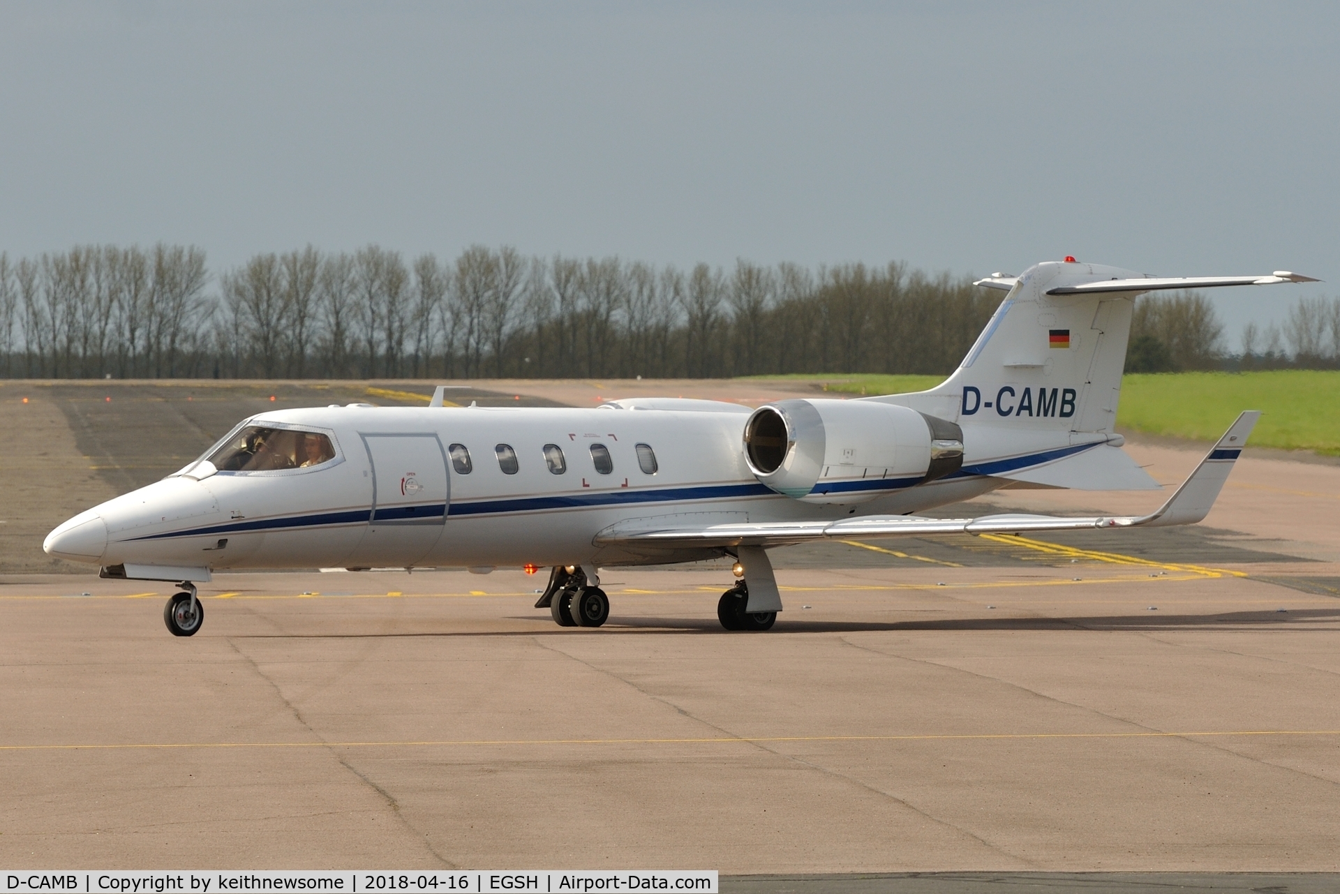 D-CAMB, 1998 Learjet 31A C/N 31-155, Arriving at Norwich from Malaga.