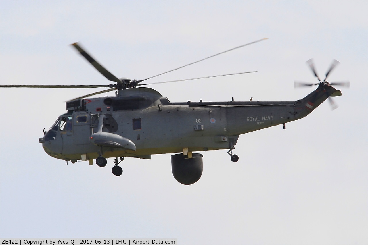 ZE422, 1986 Westland Sea King ASaC.7 C/N WA961, Westland Sea King ASaC.7, Take off, Landivisiau Naval Air Base (LFRJ) Tiger Meet 2017