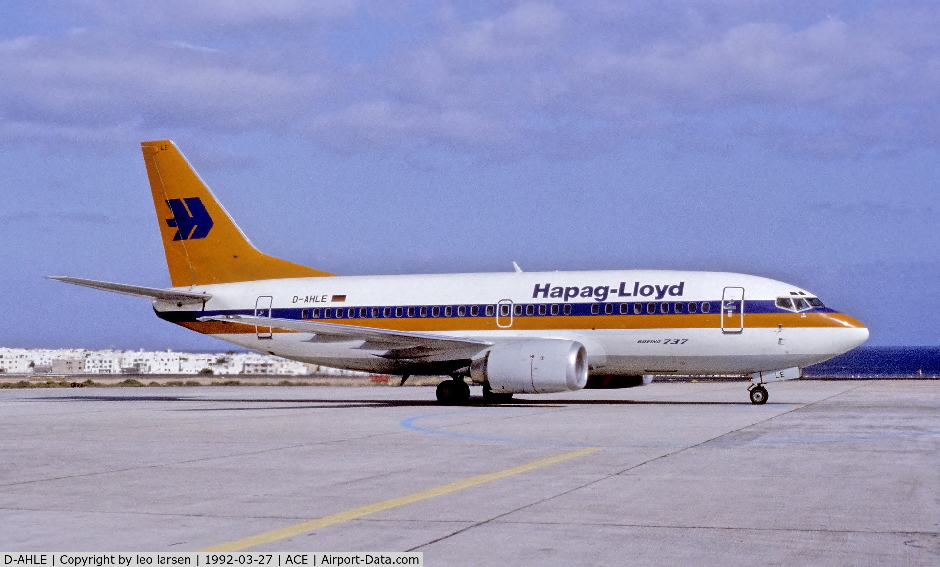 D-AHLE, 1990 Boeing 737-5K5 C/N 24776, Lanzarote 27.3.1992