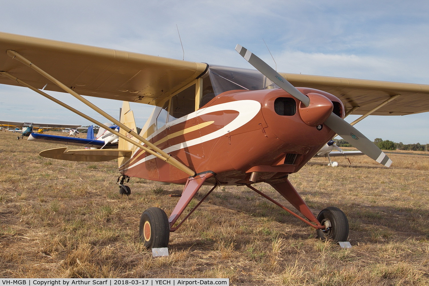 VH-MGB, 1959 Piper PA-22-150 Tri-Pacer C/N 22-6867, VH-MGB AAAA Fly in Echuca 2018