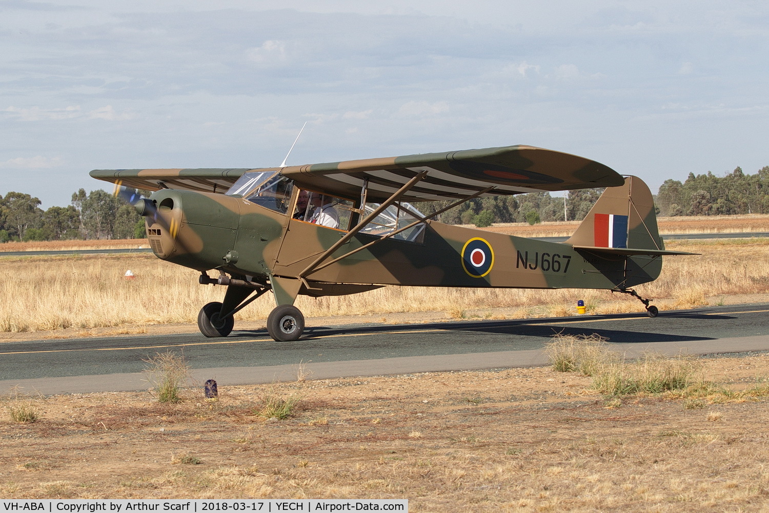 VH-ABA, 1945 Taylorcraft J Auster 5 C/N 1050, VH-ABA with a new paint job AAAA Fly in Echuca 2018