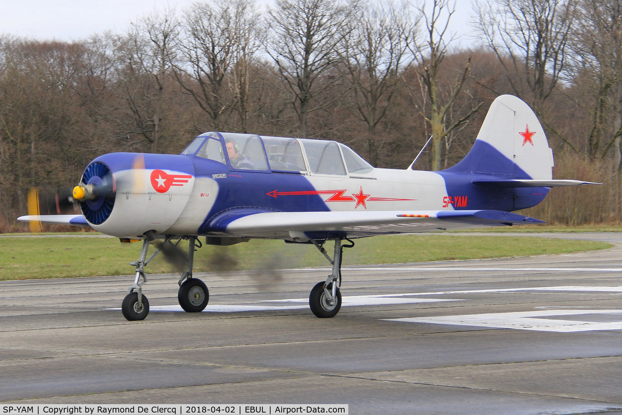 SP-YAM, 1982 Bacau Yak-52 C/N 822203, Ready for take off.