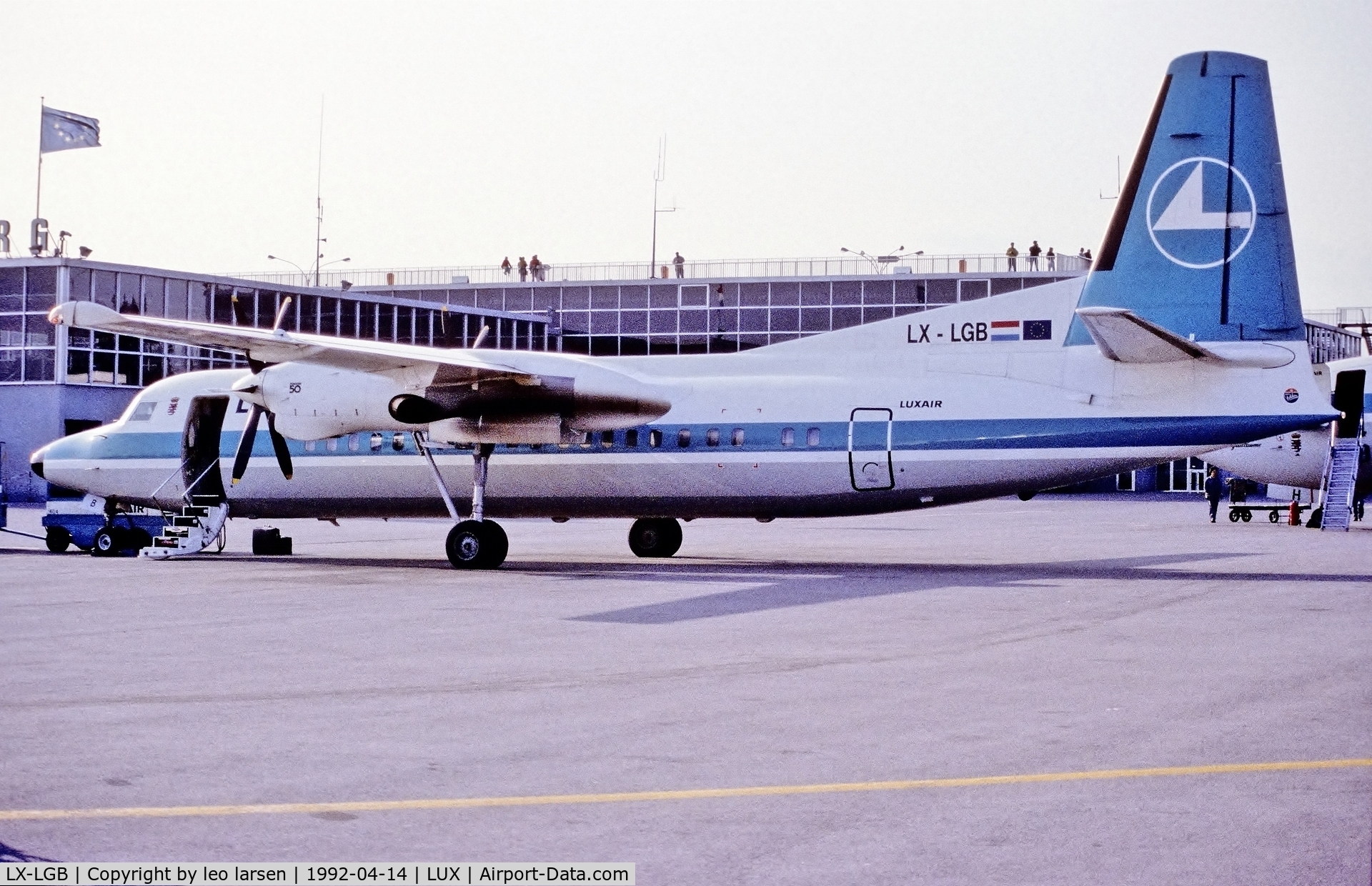 LX-LGB, 1991 Fokker 50 C/N 20221, Luxembourg 14.4.1992