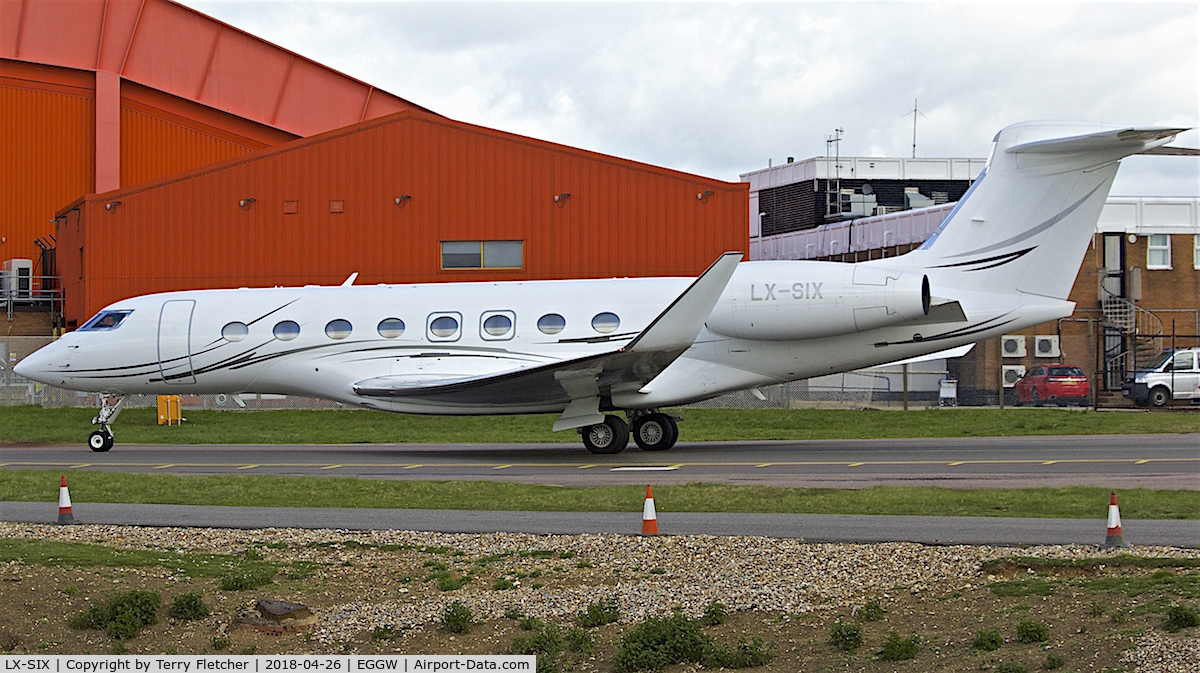 LX-SIX, 2012 Gulfstream Aerospace G650 (G-VI) C/N 6006, At London Luton