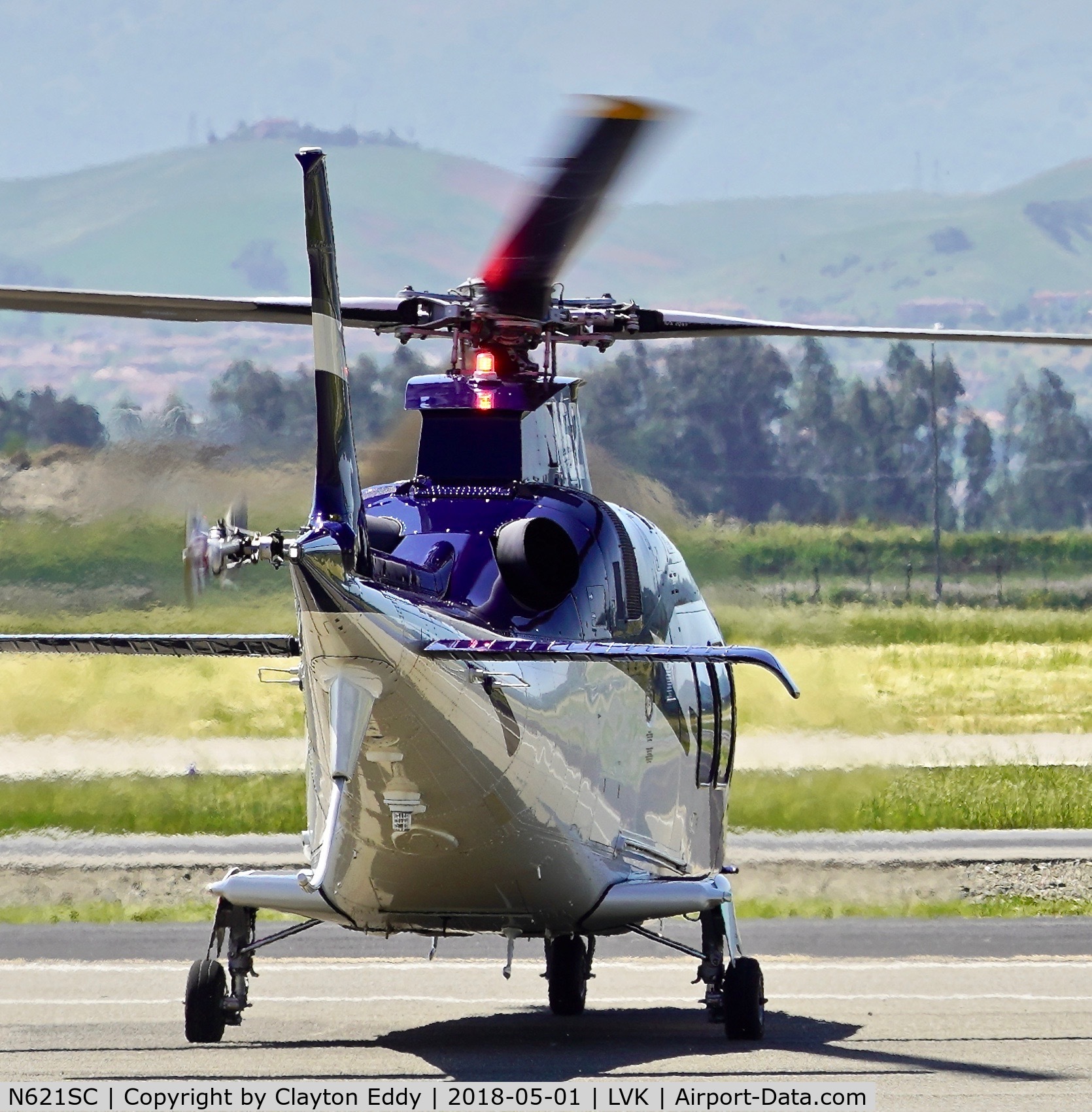 N621SC, 2008 Agusta A-109S C/N 22078, Livermore Airport California 2018.