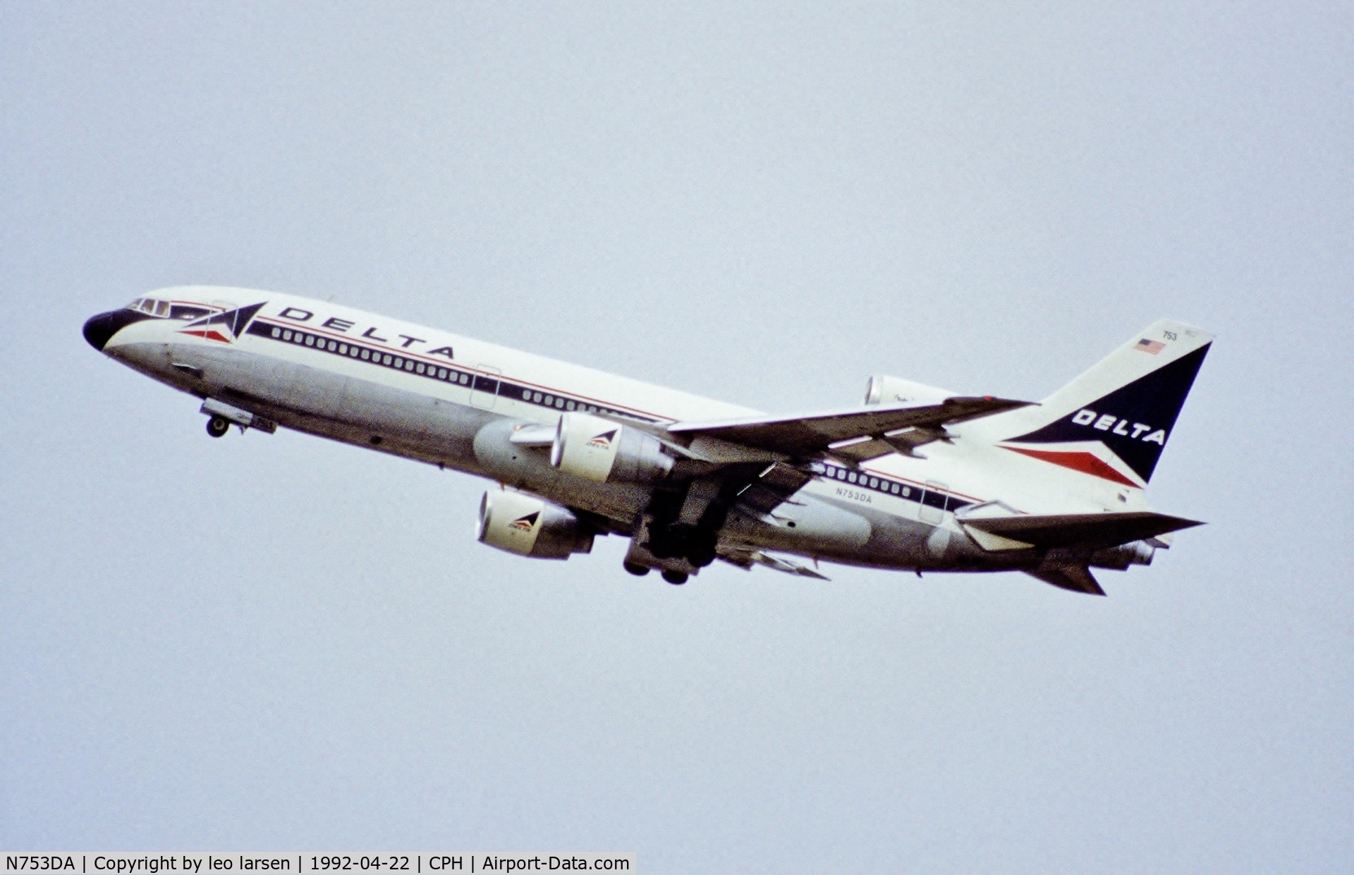 N753DA, 1980 Lockheed L-1011-385-3 500 TriStar C/N 1189, Copenhagen 22.4.1992