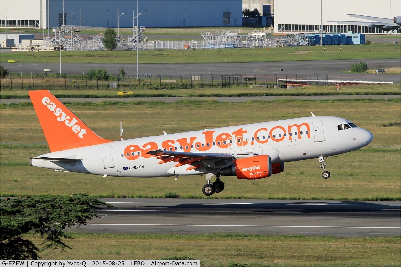 G-EZEW, 2004 Airbus A319-111 C/N 2300, Airbus A319-111, Landing rwy 14R, Toulouse-Blagnac Airport (LFBO-TLS)