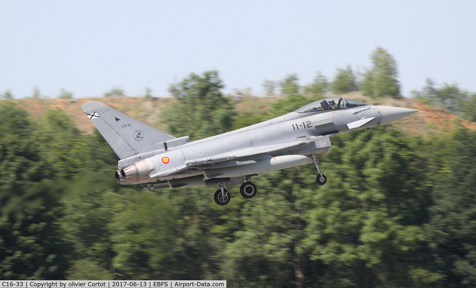 C16-33, Eurofighter EF-2000 Typhoon S C/N SS014, landing at Florennes AB