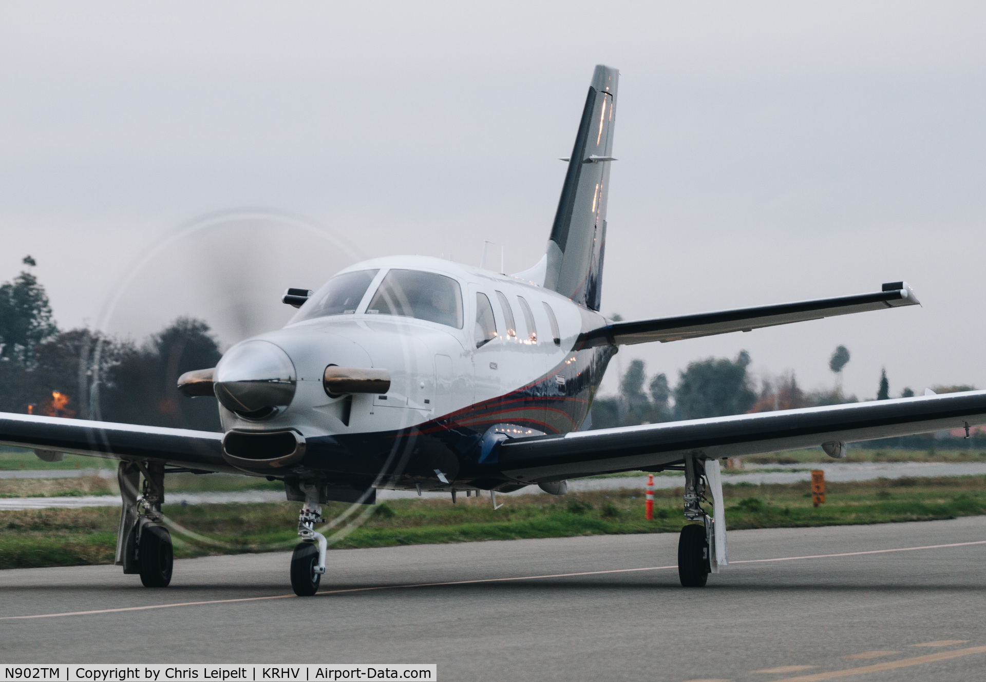 N902TM, 2015 Socata TBM-900 C/N 1103, Locally-based 2015 Socata TBM 900 taxing to its hangar at Reid Hillview Airport, San Jose, CA.