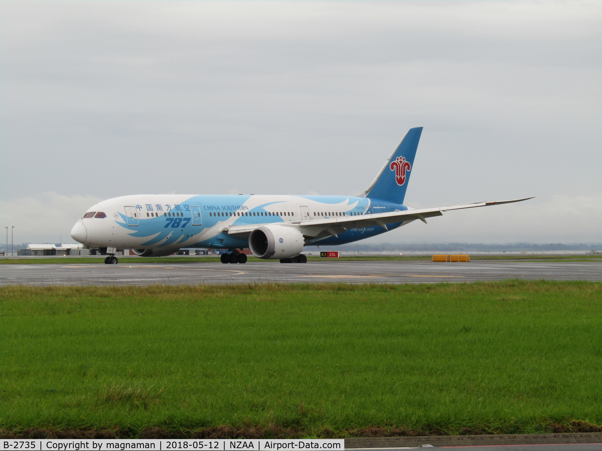 B-2735, 2013 Boeing 787-8 Dreamliner C/N 34928, just landed