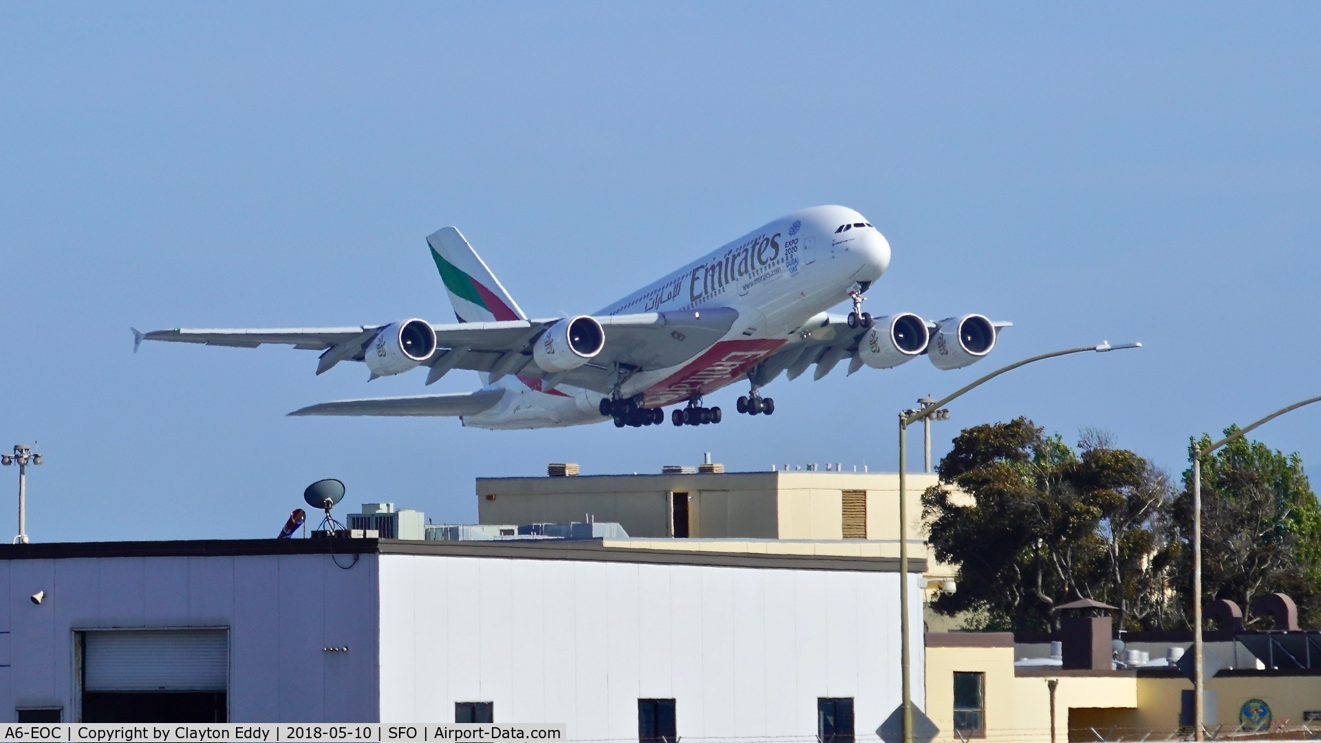 A6-EOC, 2014 Airbus A380-861 C/N 165, SFO 2018.