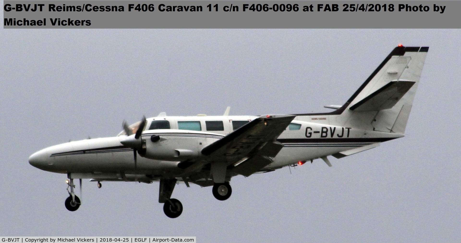 G-BVJT, 1994 Reims F406 Caravan II C/N F406-0073, Landing runway 24
