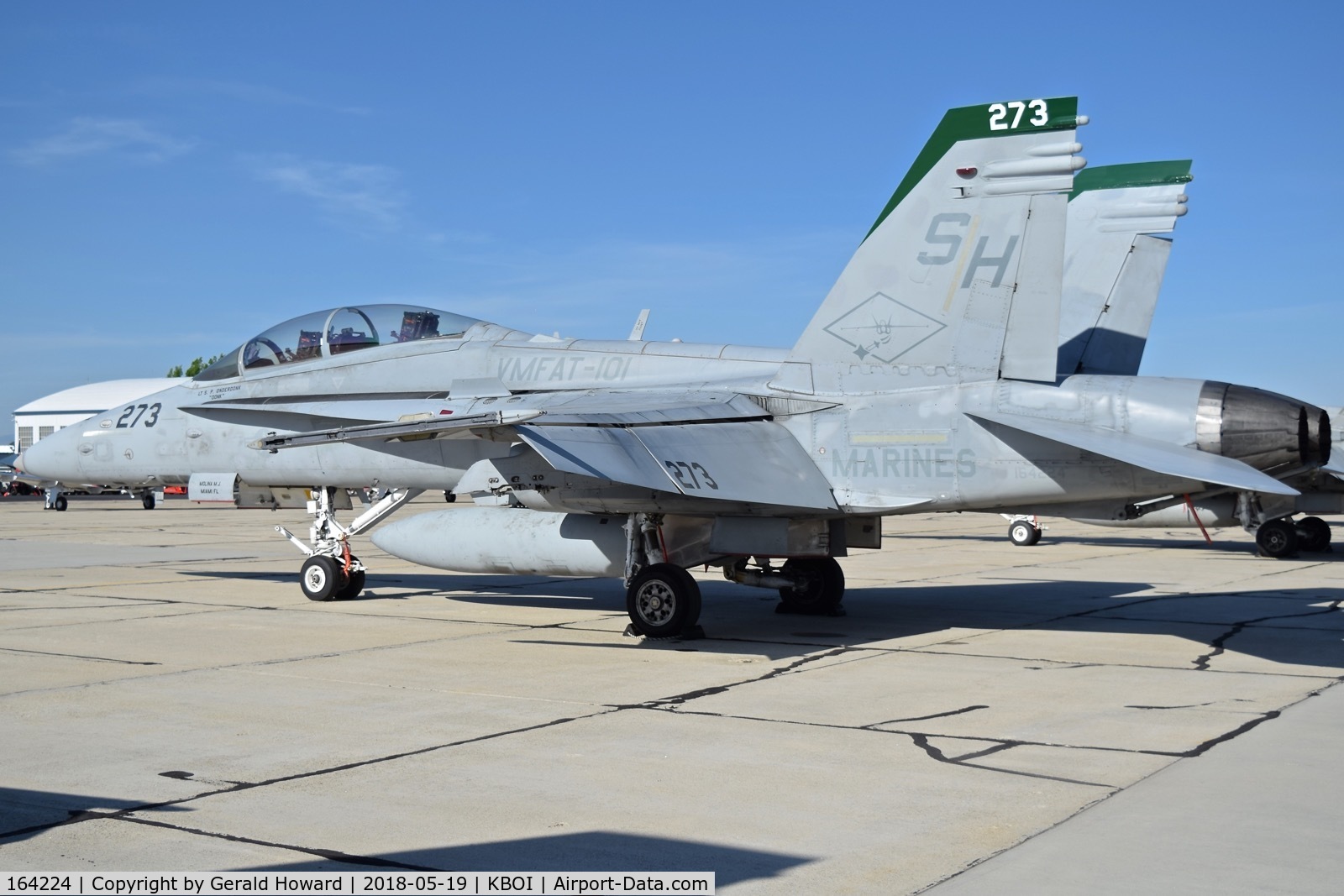 164224, 1991 McDonnell Douglas F/A-18D Hornet C/N 0987/D069, Parked on the south GA ramp. VMFAT-101, 
