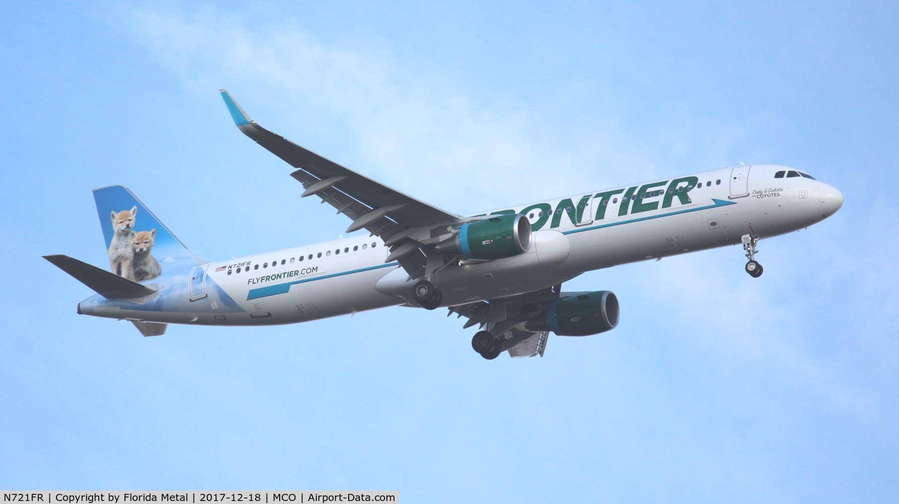 N721FR, 2017 Airbus A321-211 C/N 7884, Frontier Cody and Dakota