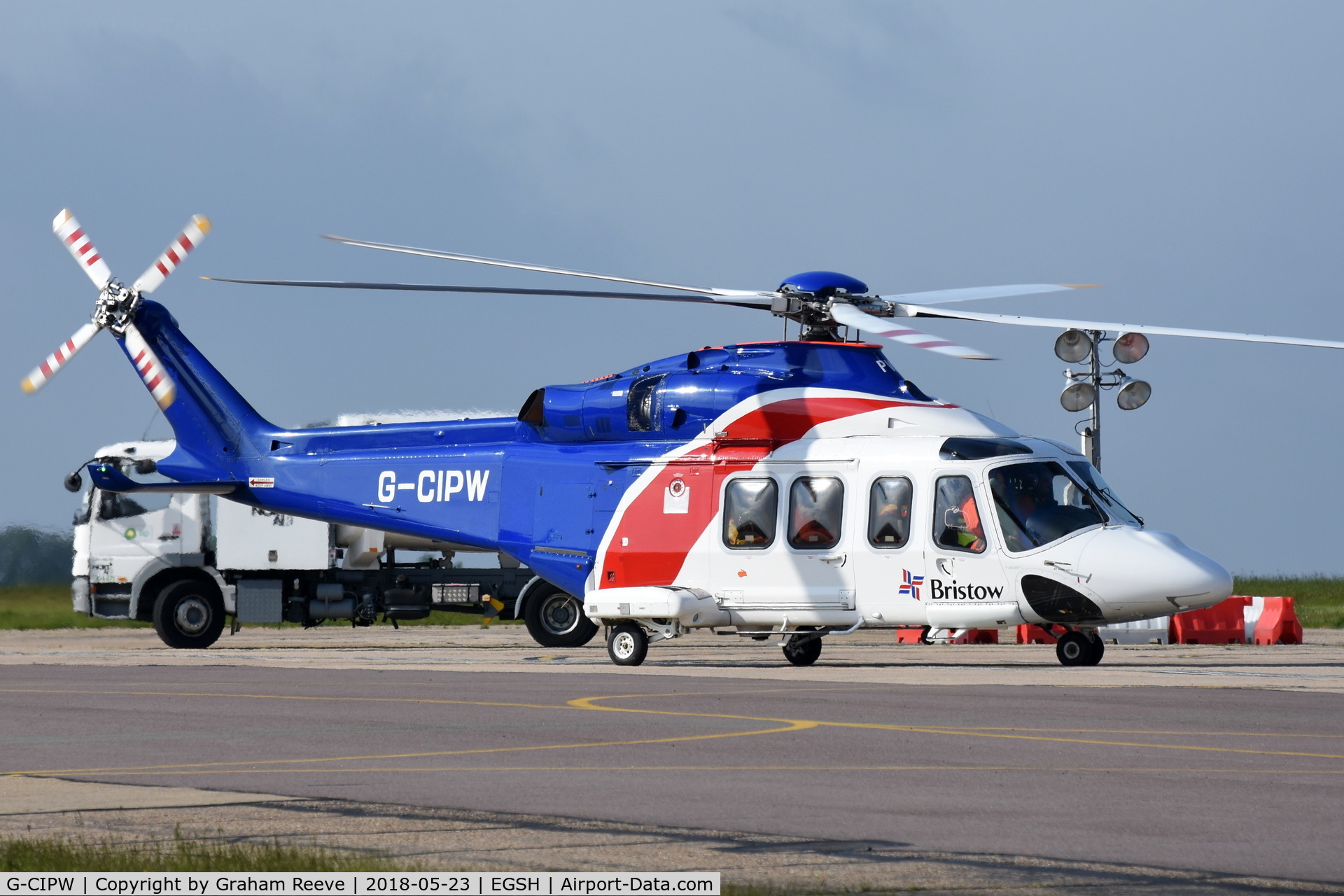 G-CIPW, 2013 AgustaWestland AW-139 C/N 41344, Just landed at Norwich.
