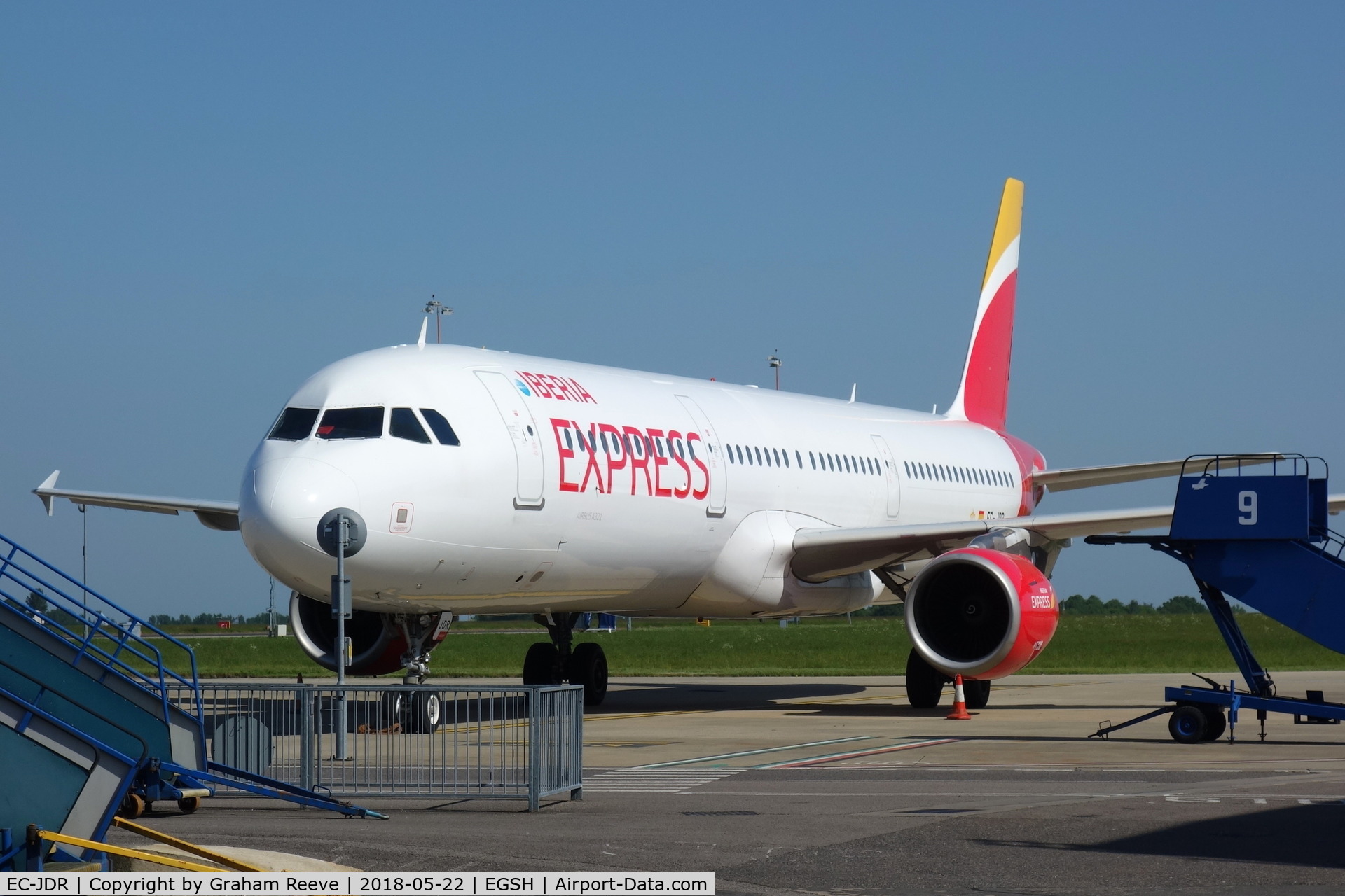 EC-JDR, 2005 Airbus A321-211 C/N 2488, Parked at Norwich, with new titles.