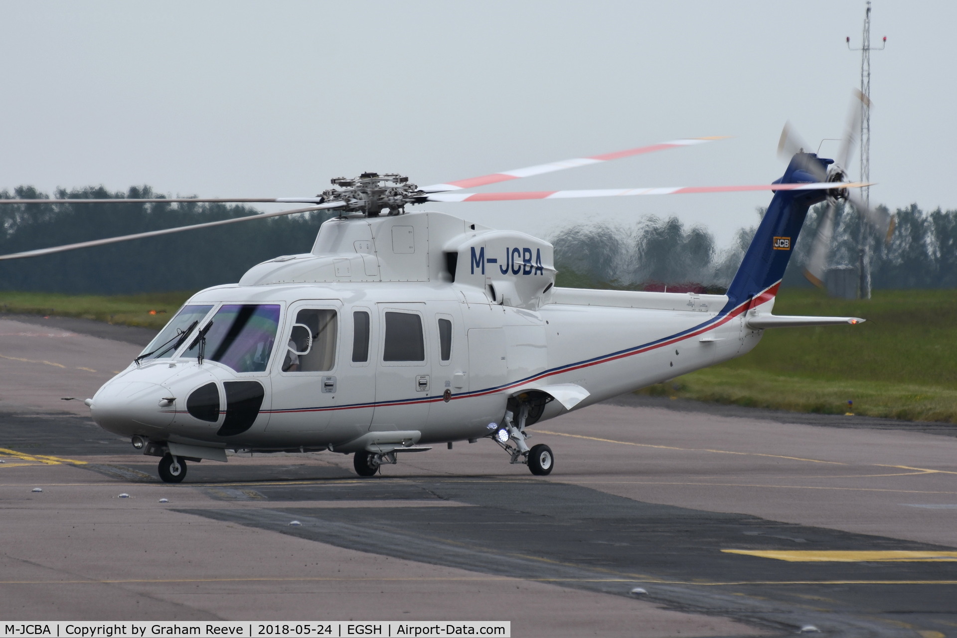 M-JCBA, 2011 Sikorsky S-76C C/N 760807, Just landed at Norwich.