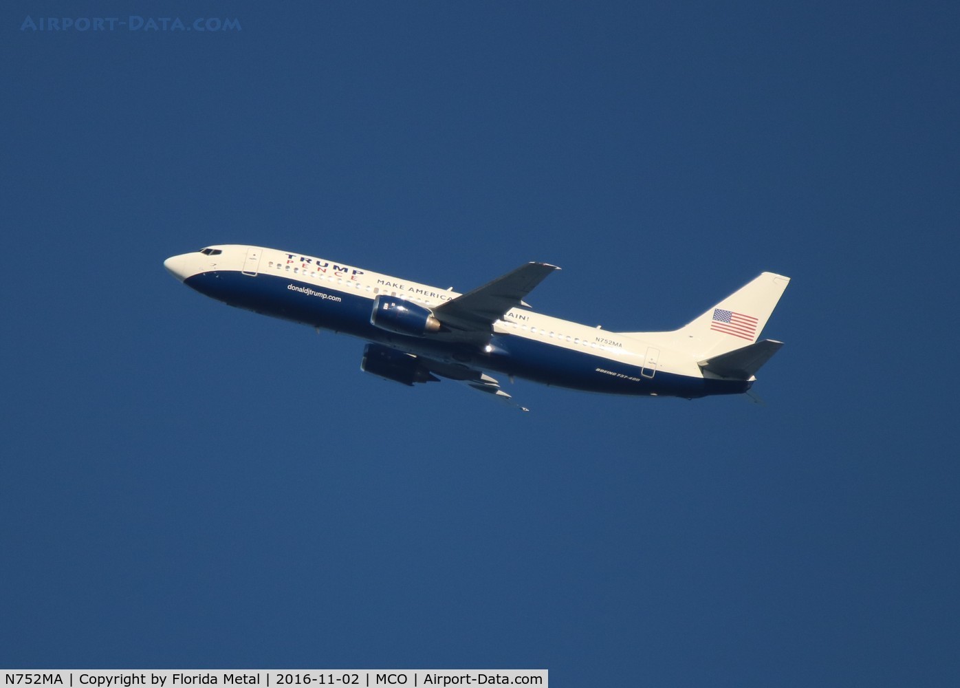 N752MA, 1996 Boeing 737-48E C/N 28198, Trump Pence