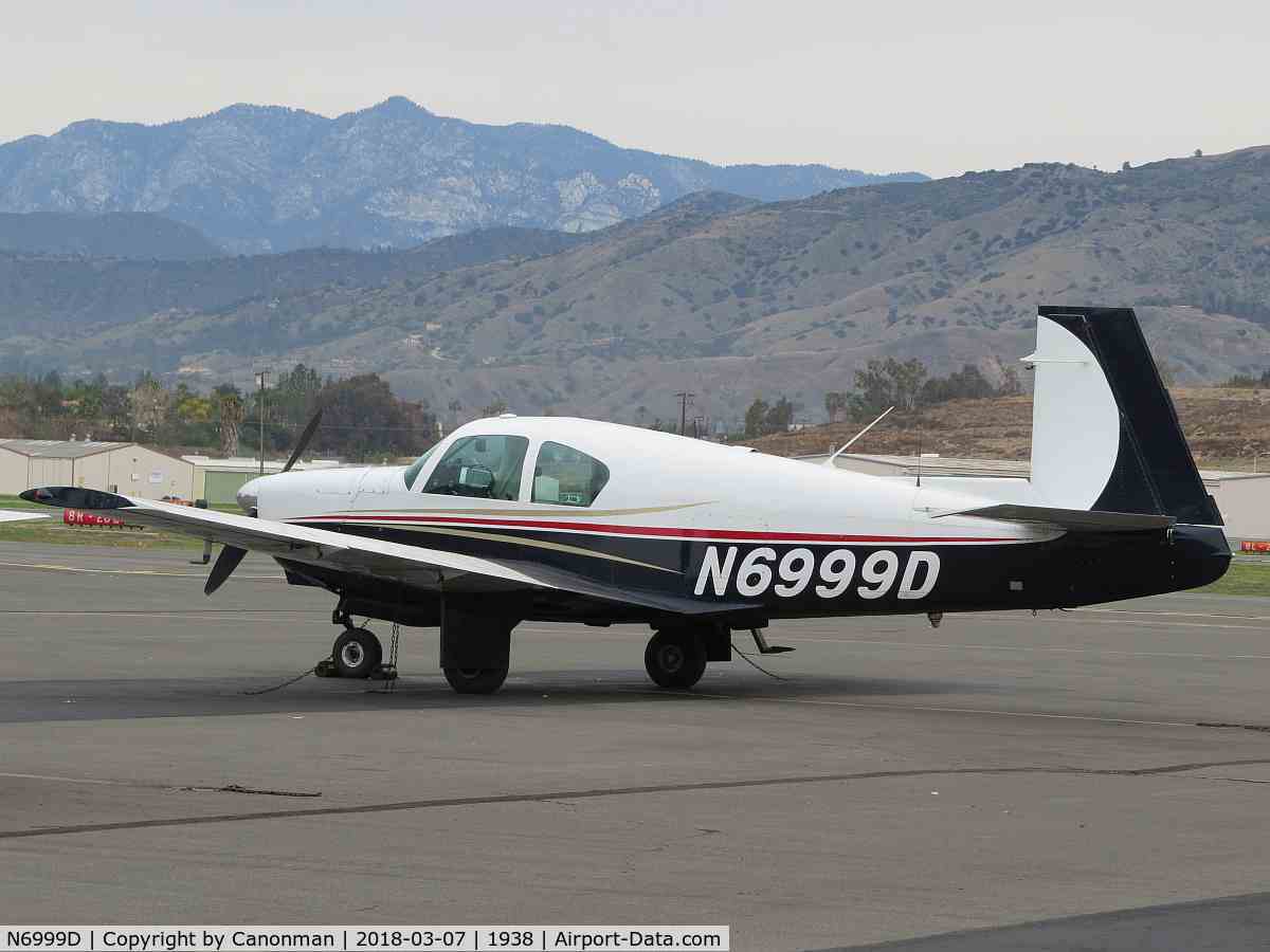 N6999D, 1964 Mooney M20C Ranger C/N 2705, Parked