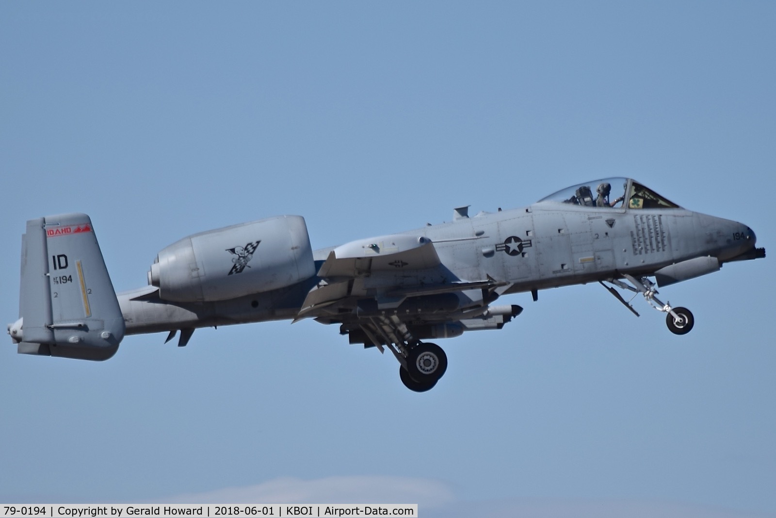 79-0194, 1979 Fairchild Republic A-10C Thunderbolt II C/N A10-0458, Departing RWY 28L.  190th Fighter Sq., 124th Fighter Wing, Idaho ANG.