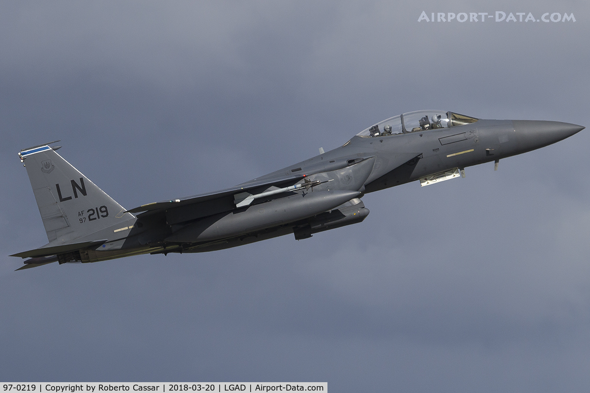 97-0219, 1997 McDonnell Douglas F-15E Strike Eagle C/N E218/1357, Exercise Iniochos 2018