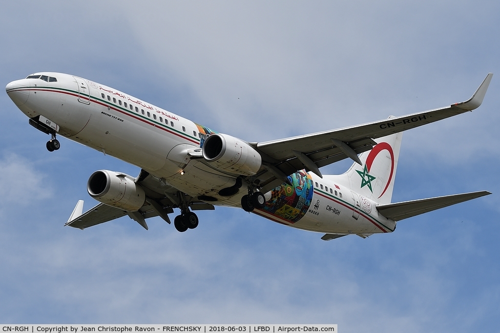 CN-RGH, 2011 Boeing 737-86N C/N 36828 3850, Royal Air Maroc 4837 (Wings of African Art Livery) from Casablanca