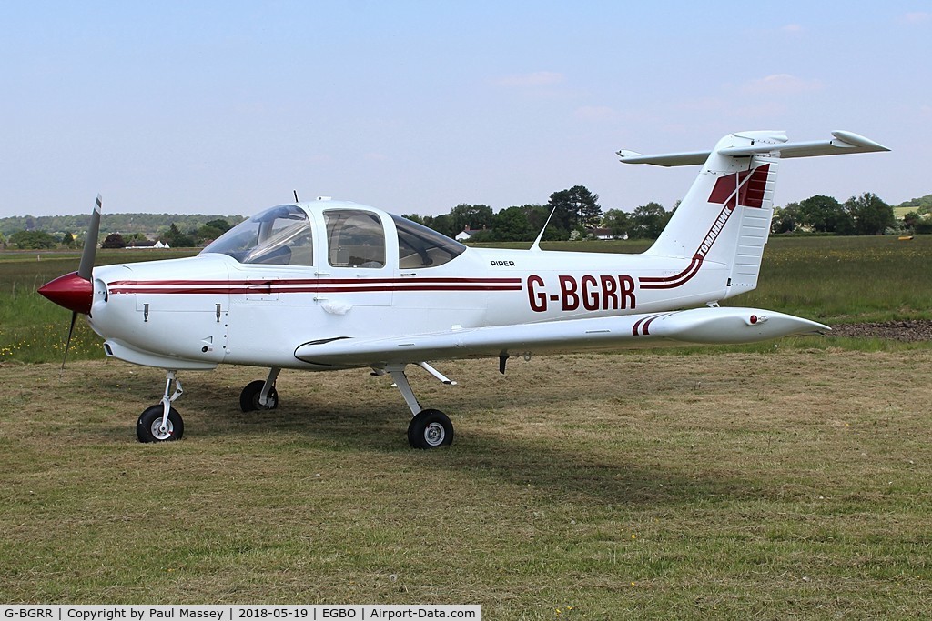 G-BGRR, 1978 Piper PA-38-112 Tomahawk Tomahawk C/N 38-78A0336, New colour scheme. Ex:-OO-FLT,N9685N.