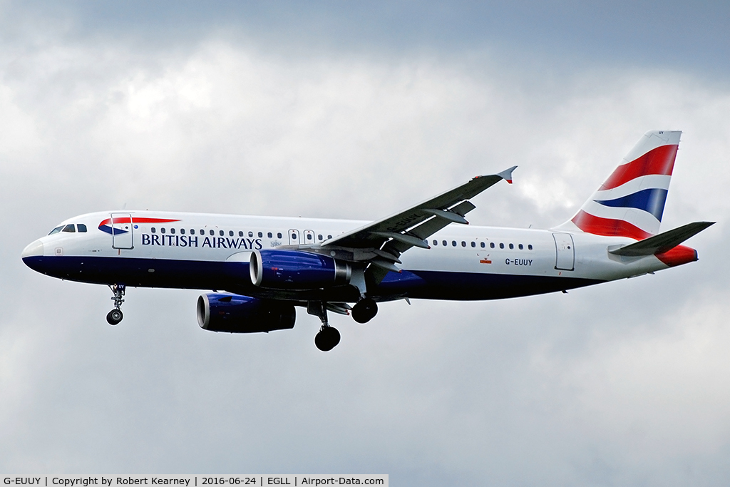 G-EUUY, 2008 Airbus A320-232 C/N 3607, On short final