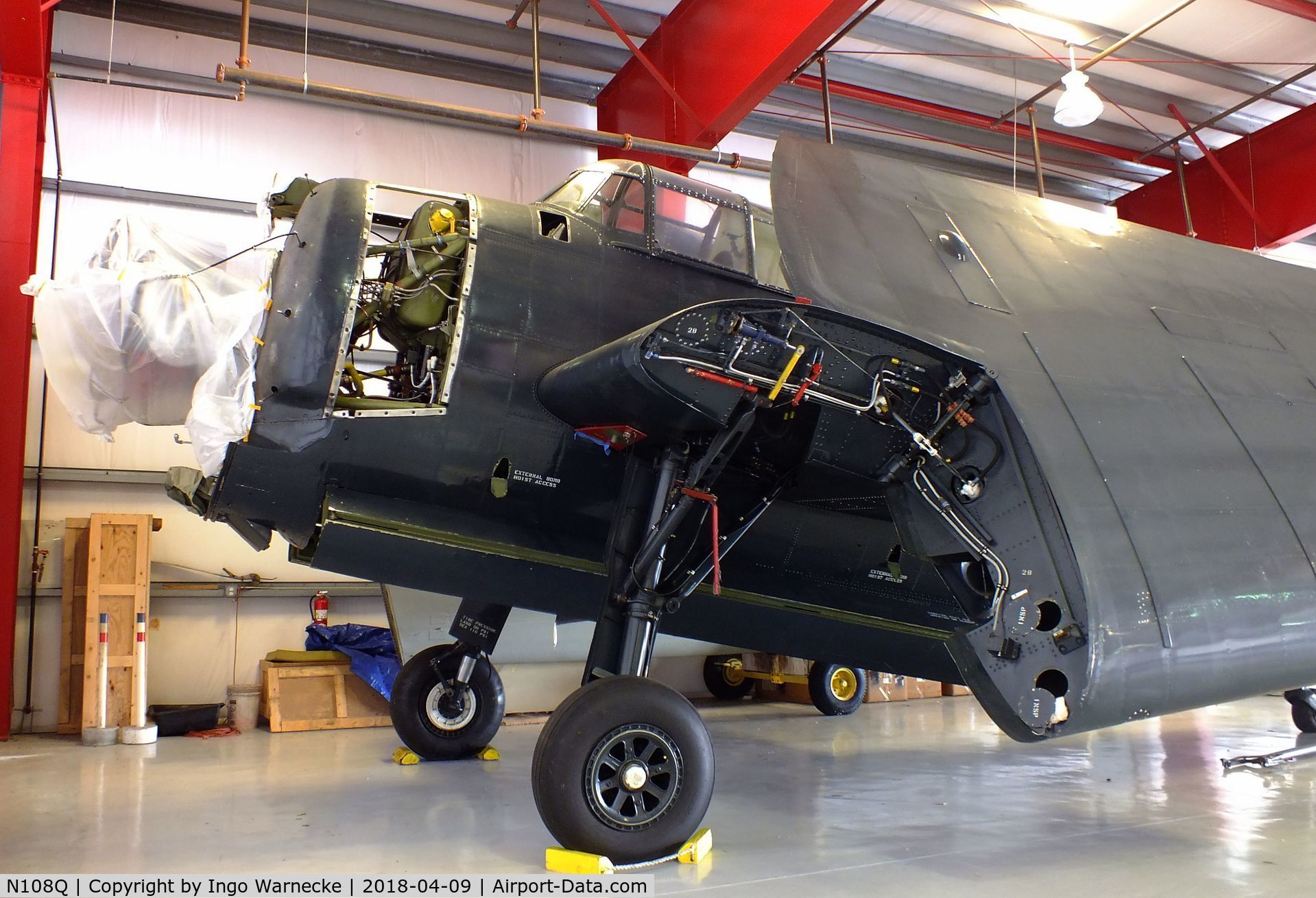 N108Q, 1956 Grumman TBM-3 Avenger C/N 91188, Grumman (General Motors) TBM-3U Avenger (minus engine) at the VAC Warbird Museum, Titusville FL