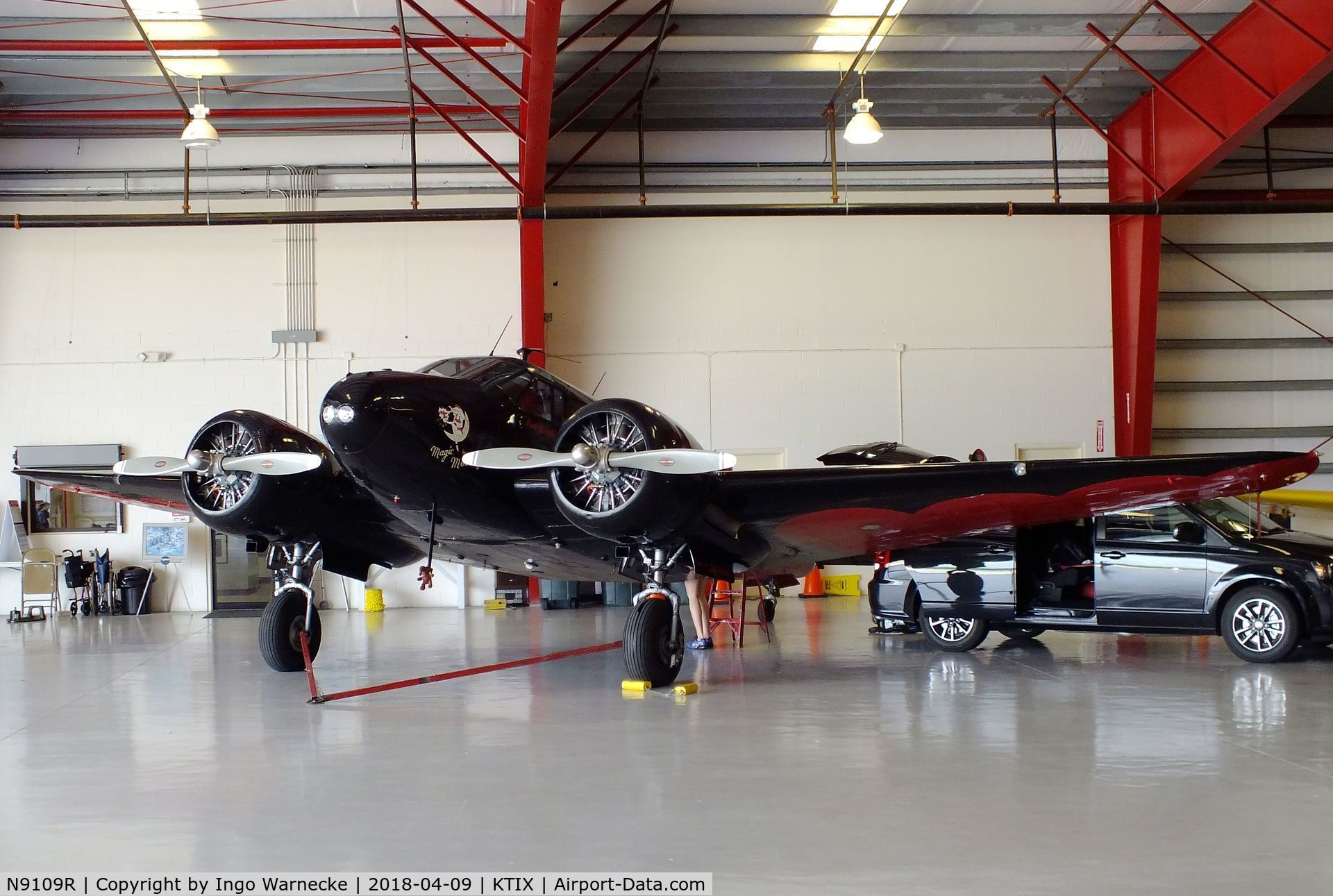 N9109R, 1943 Beech C18S (AT-7C) C/N 4383 (5676), Beechcraft C18S Twin Beech at Space Coast Regional Airport, Titusville (the day after Space Coast Warbird AirShow 2018)