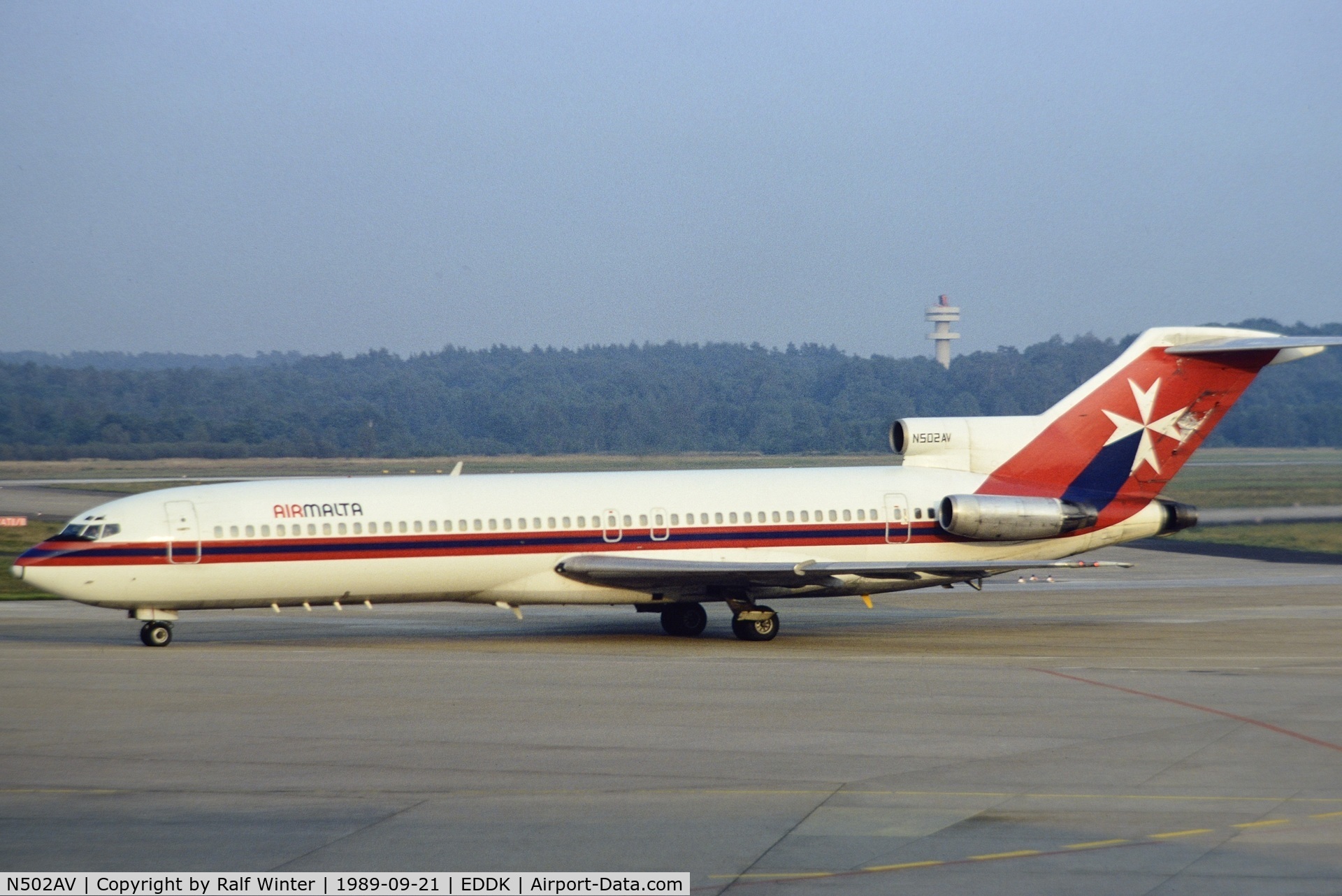 N502AV, 1972 Boeing 727-247 C/N 20580, Boeing 727-247 - KM AMC Air Malta - 20580 - N502AV - 21.09.1989 - CGN