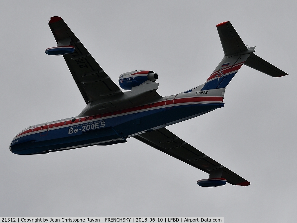 21512, 2002 Beriev Be-200ChS C/N 7682000003, take off runway 23 destination Biscarrosse airshow